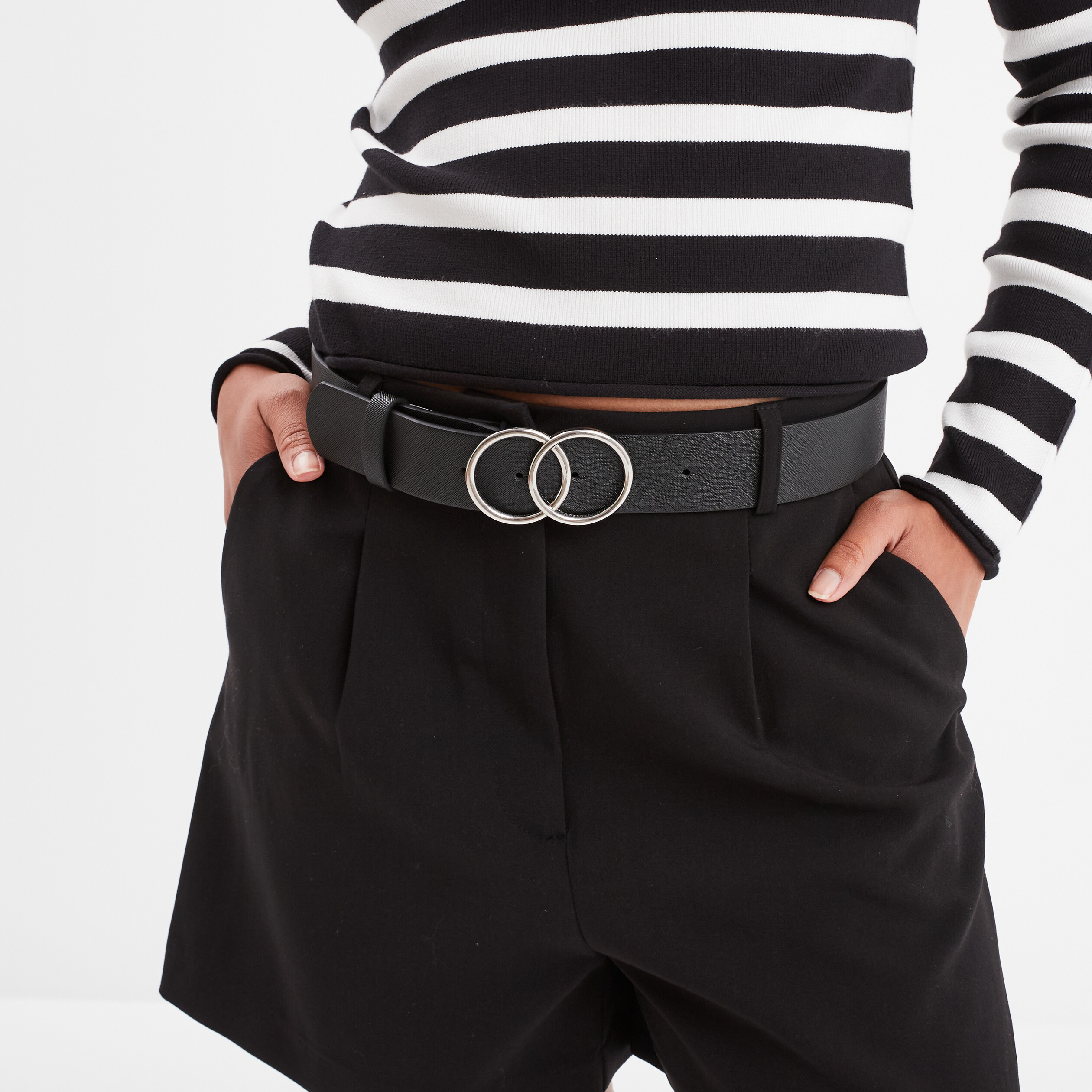 ceinture boucle entrelacee noir femme Ceinture boucle entrelacée noir femme