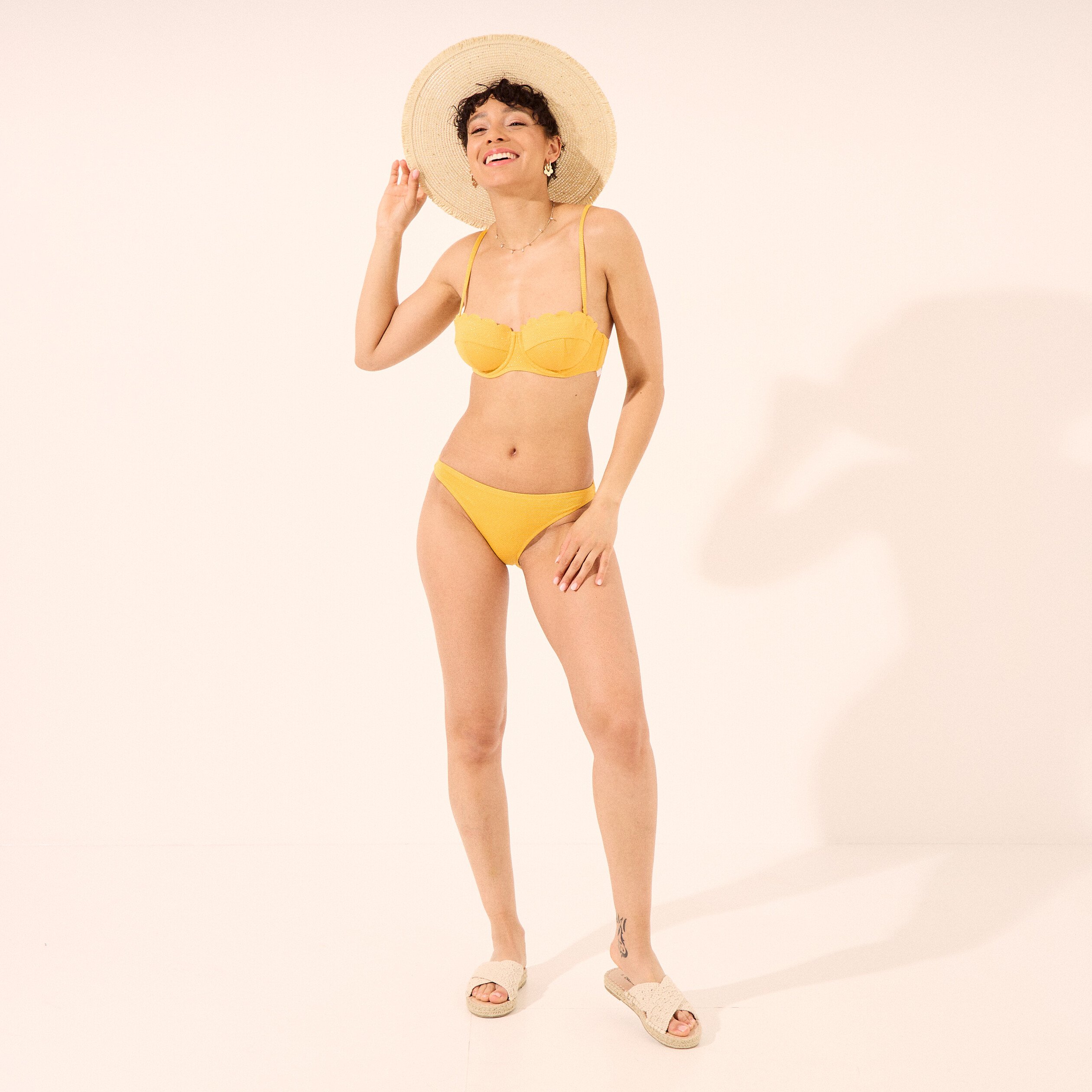 haut de maillot de bain bandeau jaune femme Haut de maillot de bain bandeau jaune femme