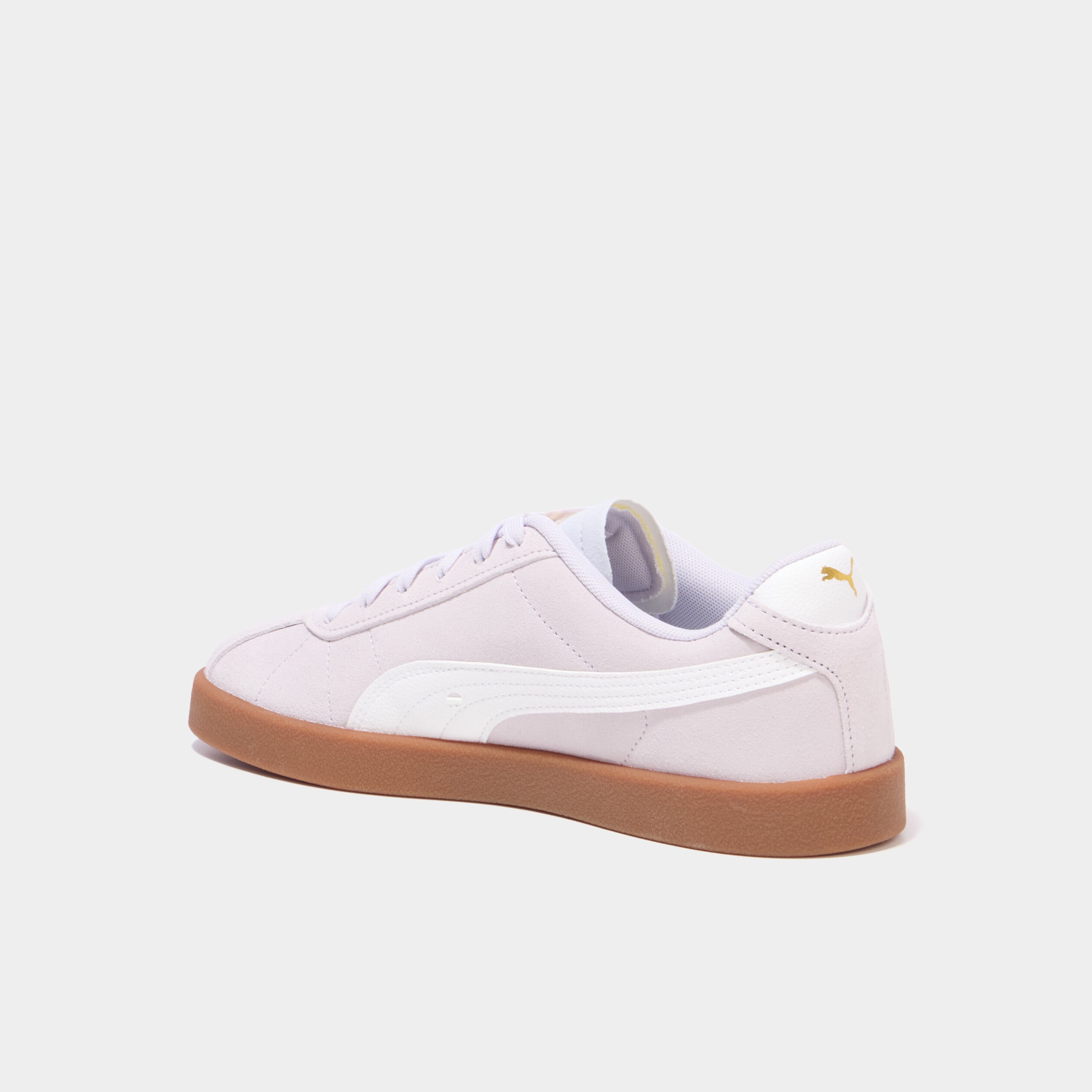 baskets &agrave; lacets en cuir Puma Club II violet femme