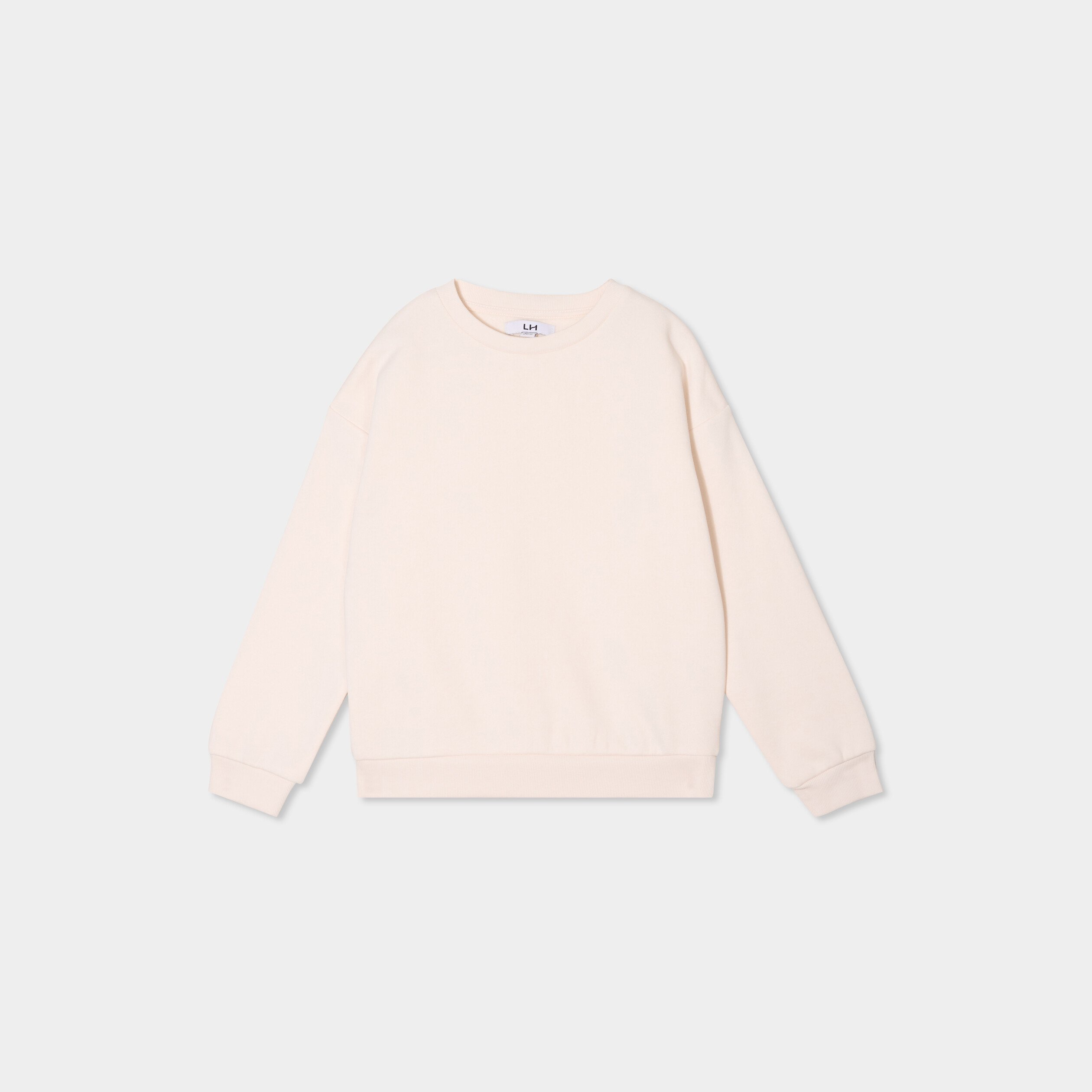 sweat col rond manches longues creme fille Sweat col rond manches longues creme fille