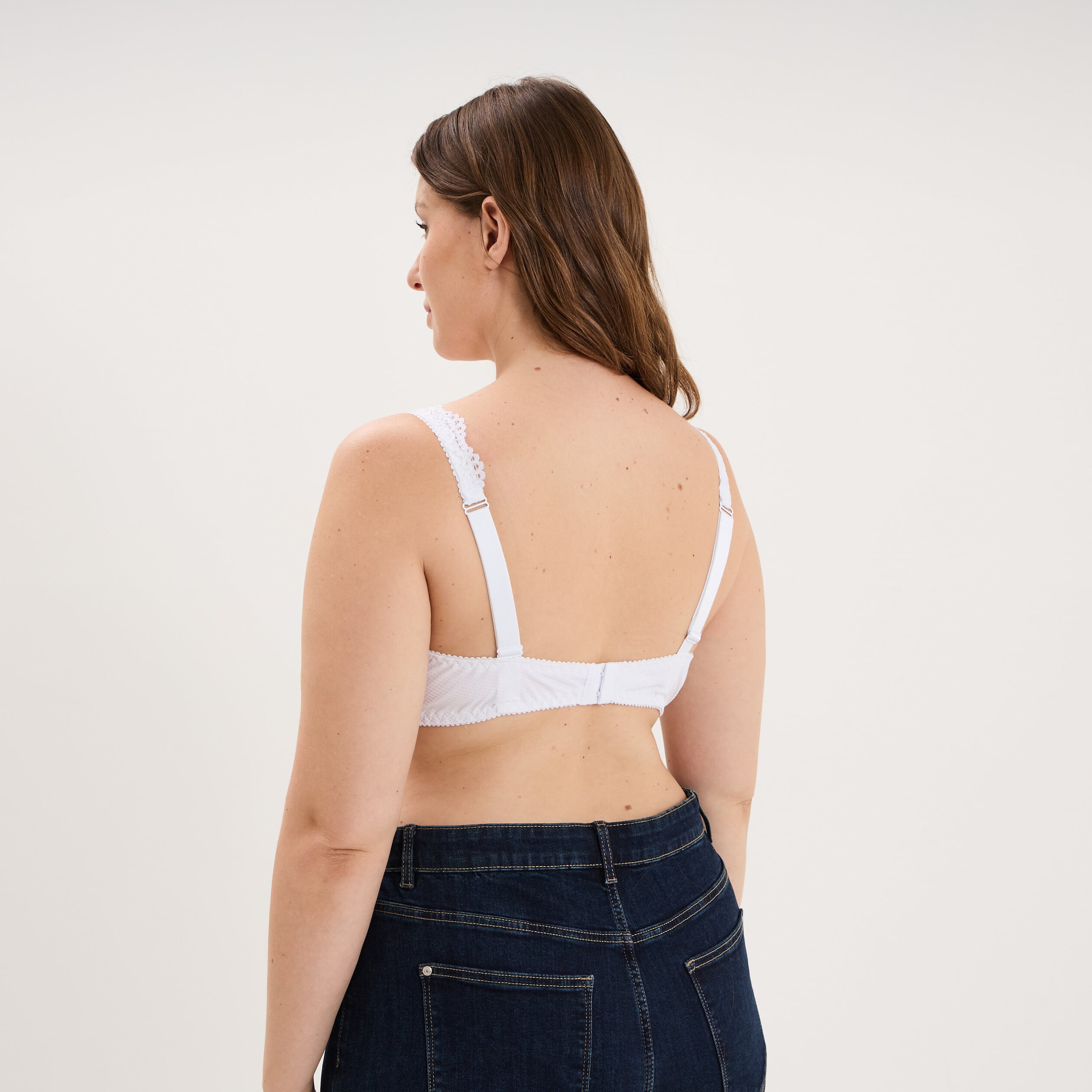 Soutien-gorge corbeille dentelle blanc femme grande taille