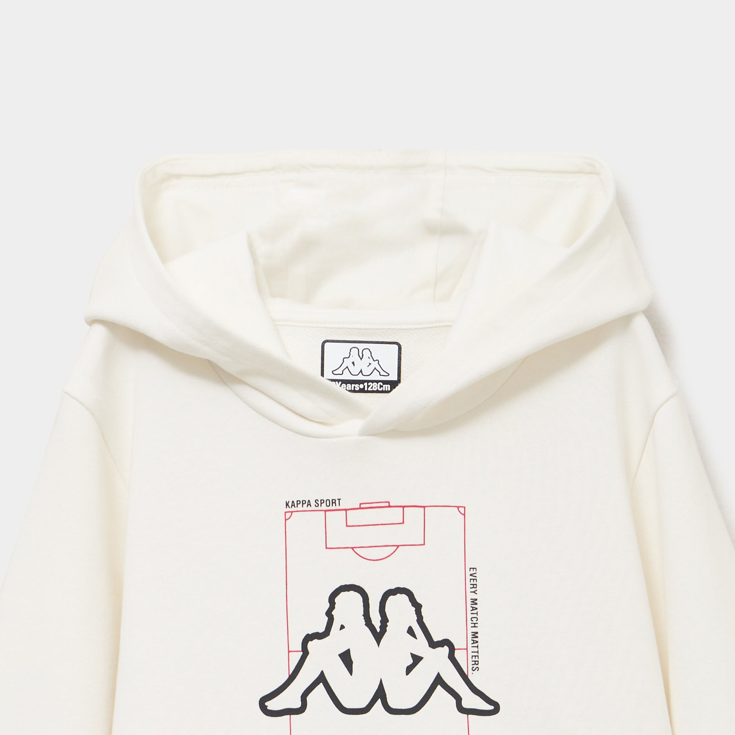 Sweat hoodie poches zipp&eacute;es Kappa blanc gar&ccedil;on