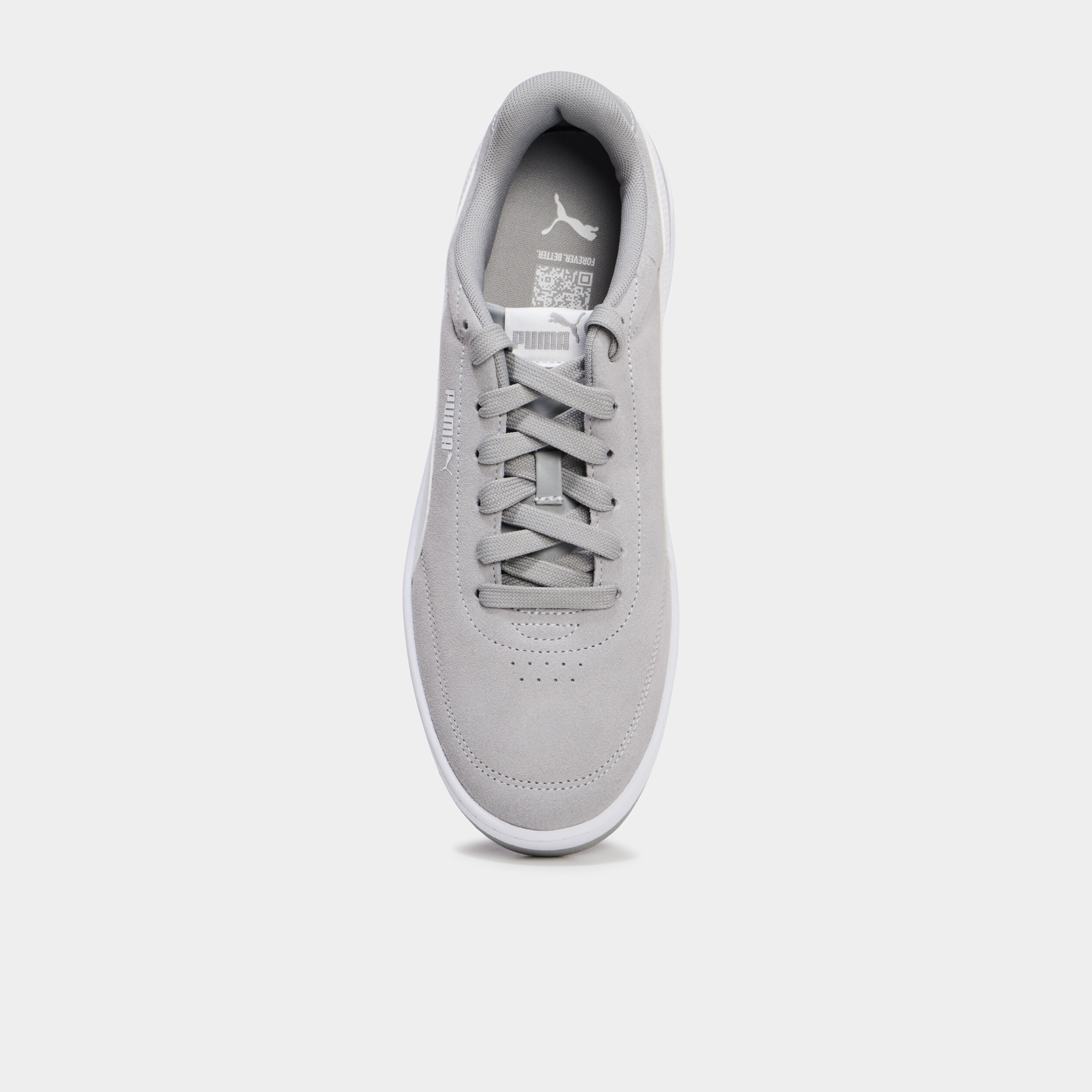 Baskets &agrave; lacets en cuir Puma Clean SD gris homme