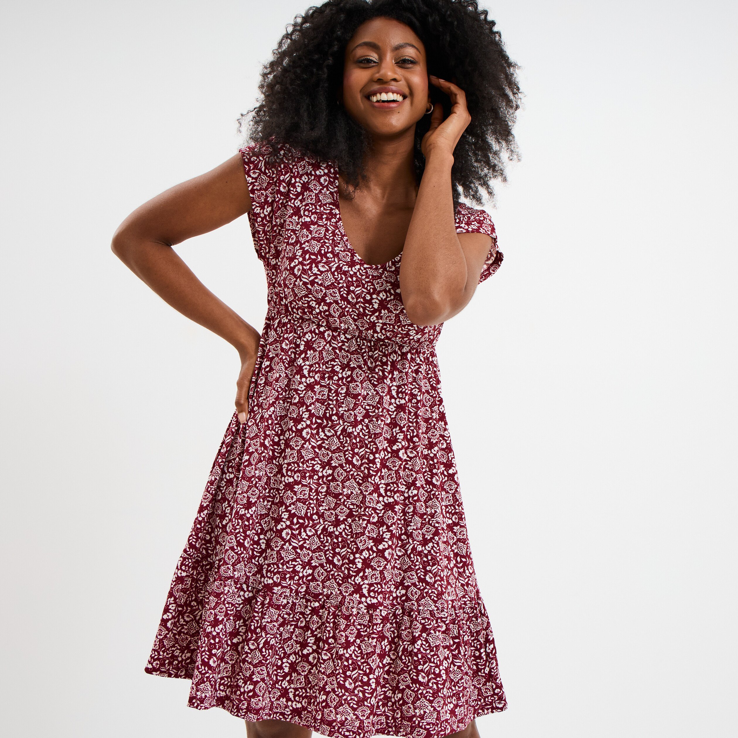robe patineuse manches courtes marron fonce femme Robe patineuse manches courtes marron foncé femme