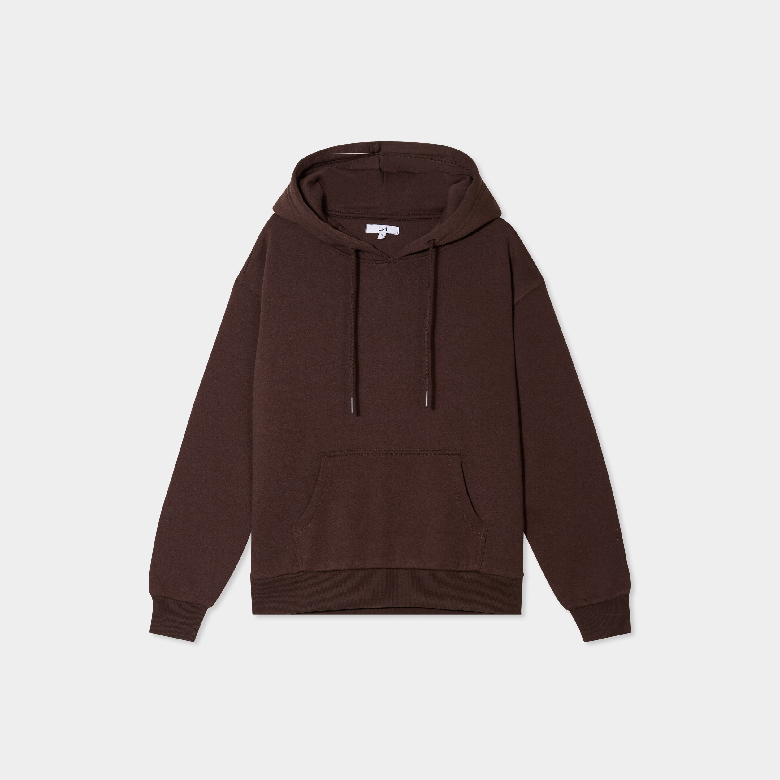 Sweat hoodie molleton à capuche marron foncé femme