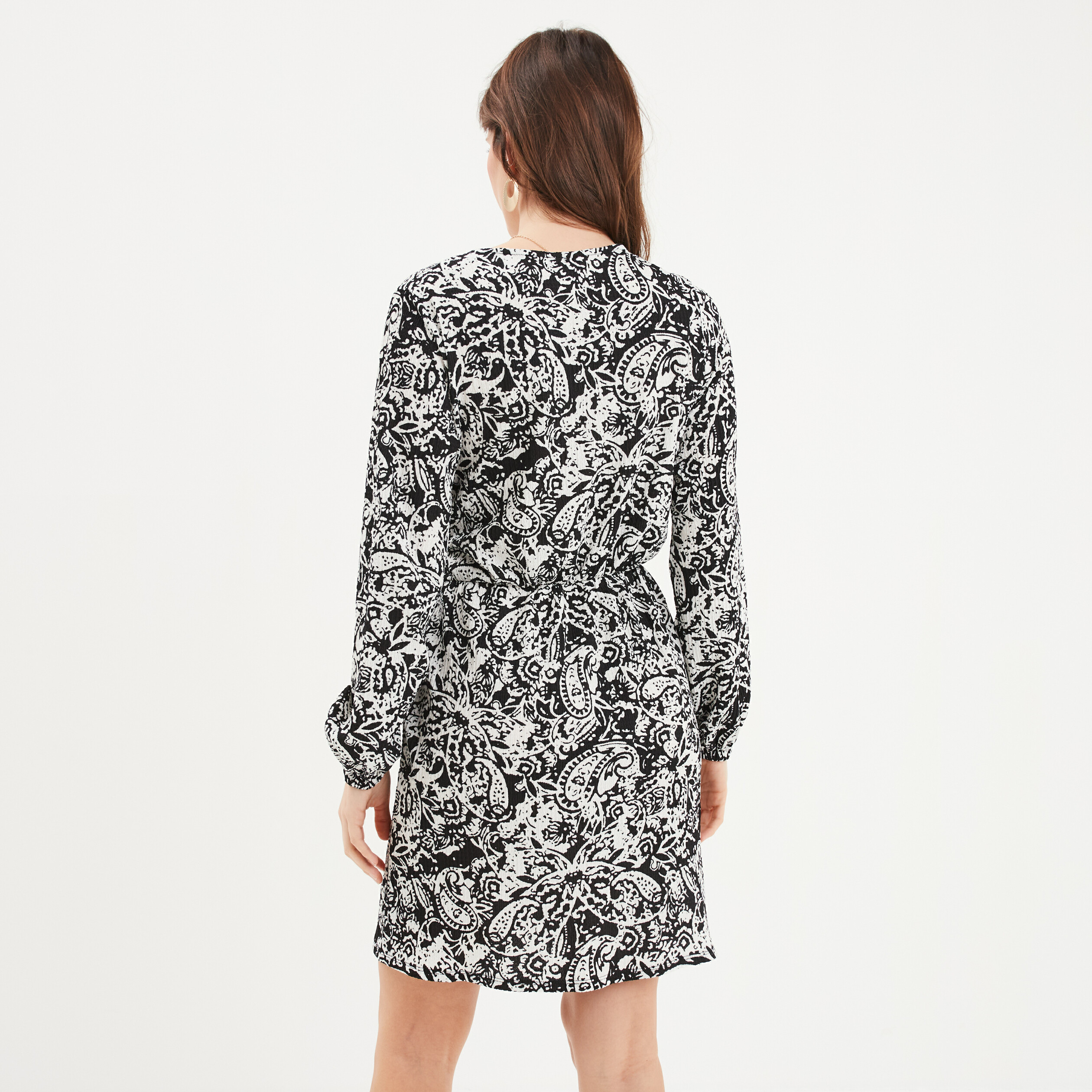 robe portefeuille manches longues noir femme Robe portefeuille manches longues noir femme