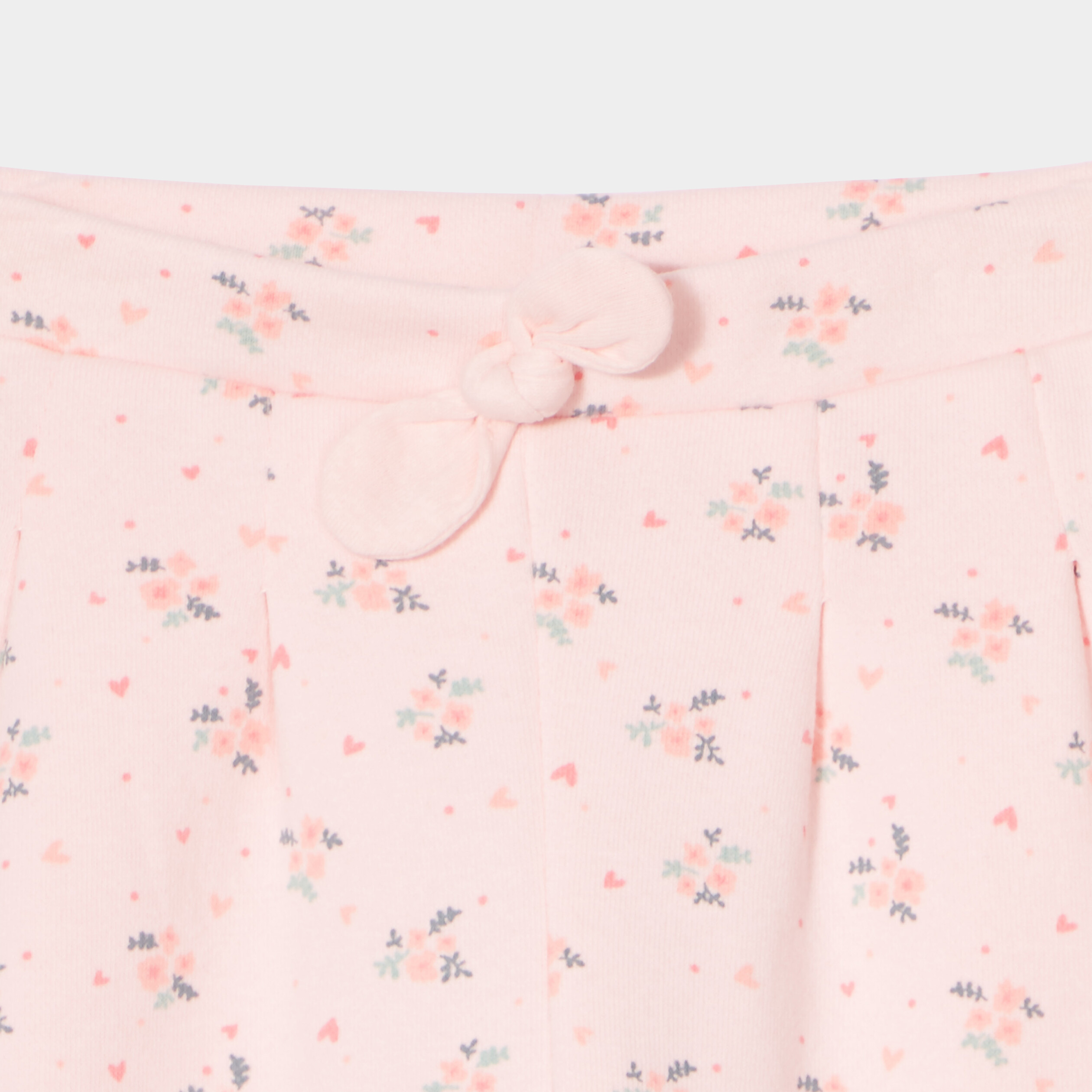 jegging taille elastiquee avec noeud rose clair bebef Jegging taille élastiquée avec noeud rose clair bébé fille