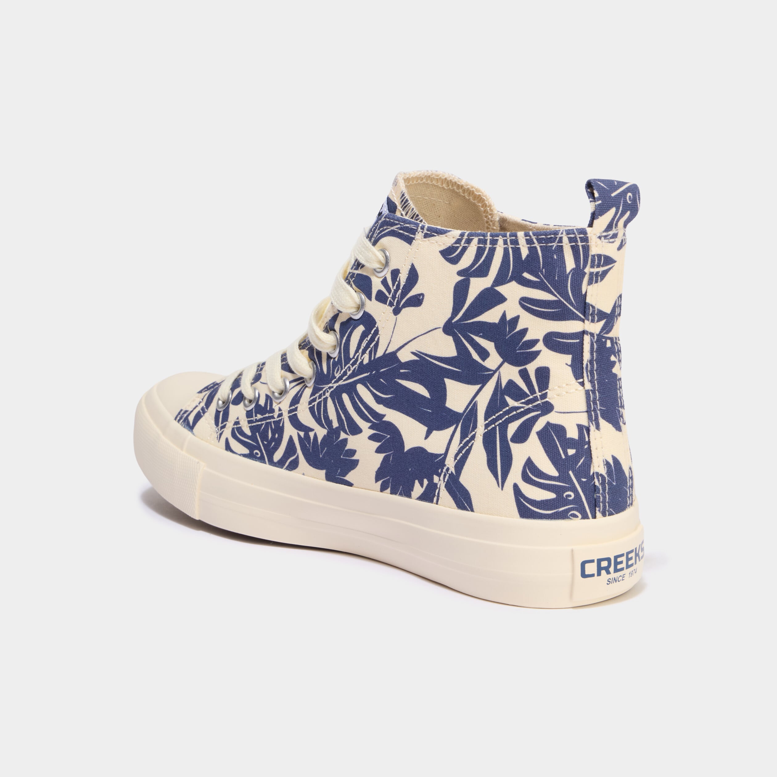 Tennis montantes en toile bleu femme