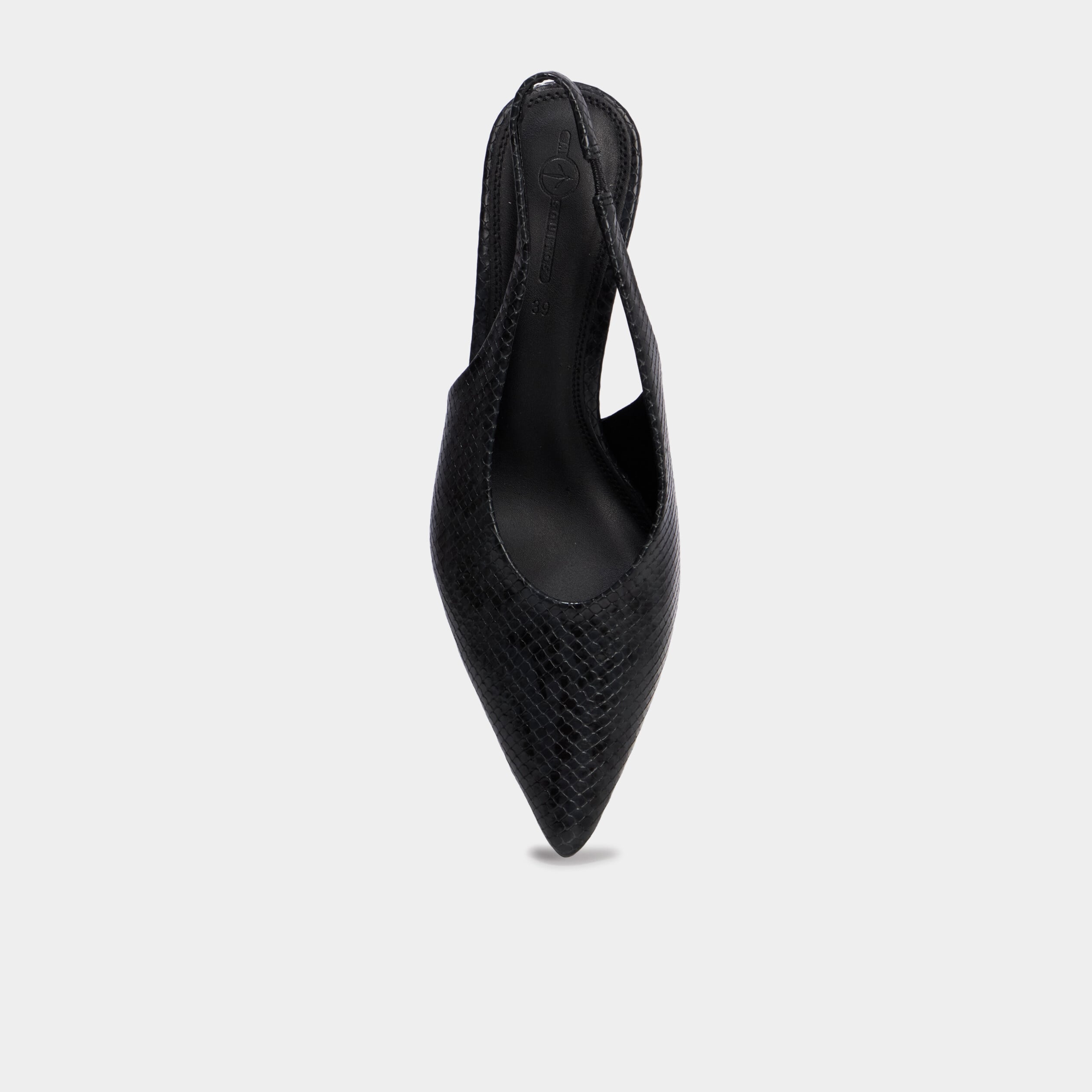 Escarpins slingback &agrave; talons aiguilles noir femme