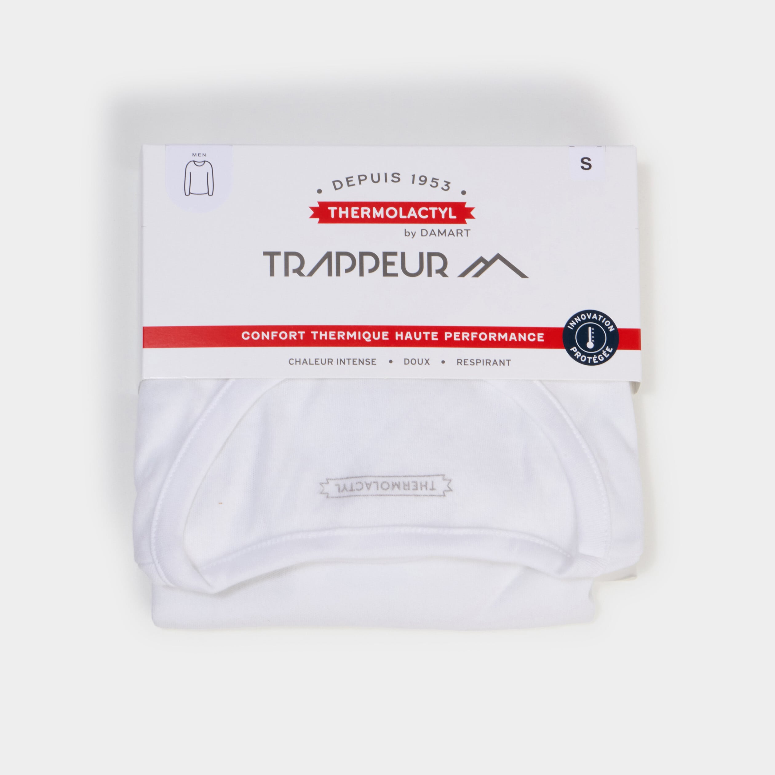 T-shirt thermique Damart x Trappeur blanc homme
