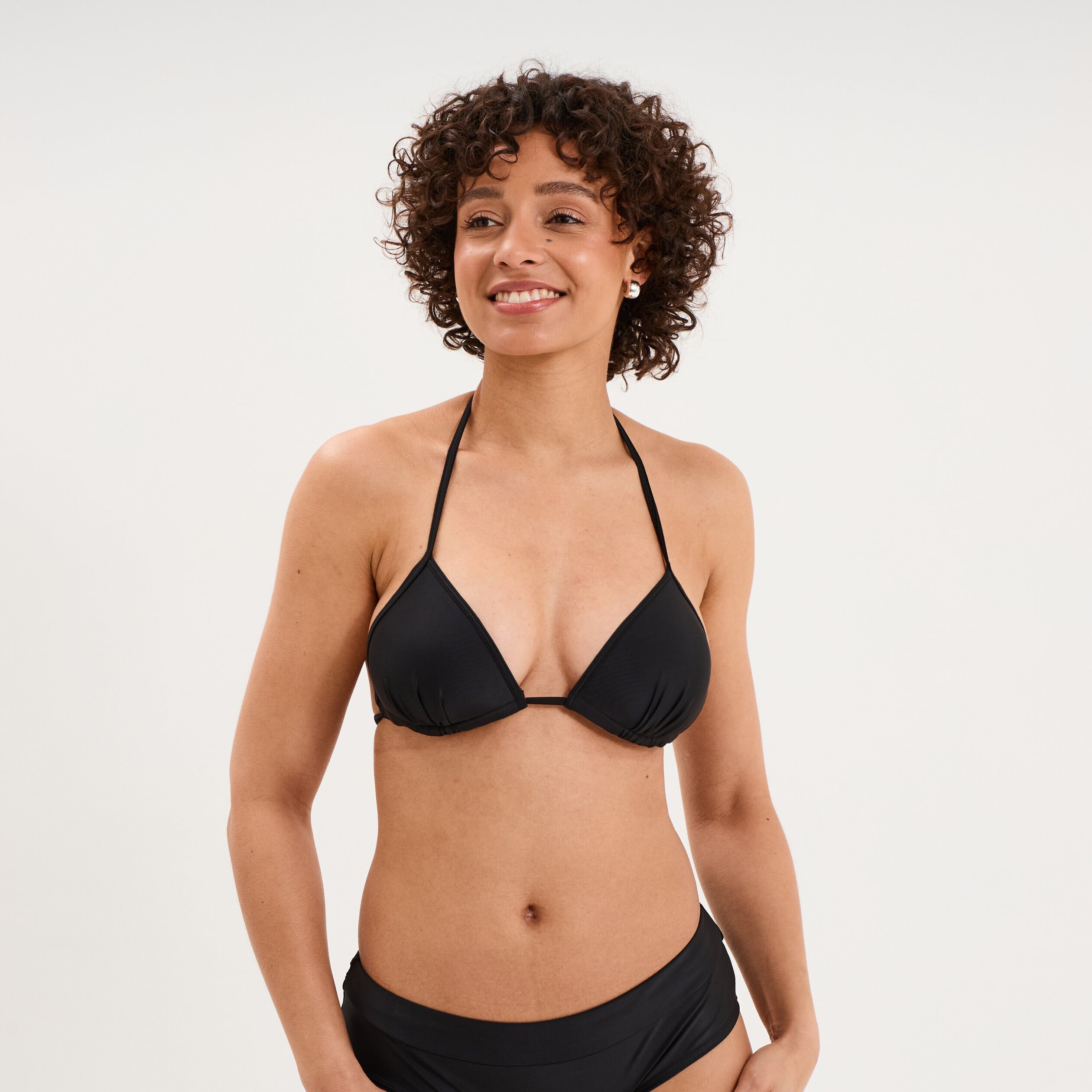 Haut de maillot de bain triangle coques noir femme