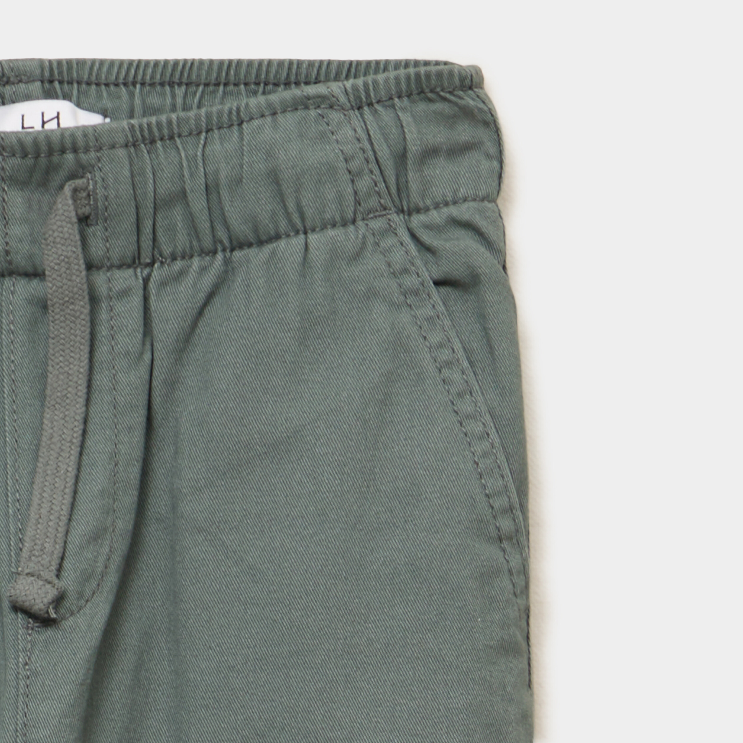 Pantalon jogger doubl&eacute; coton vert kaki gar&ccedil;on