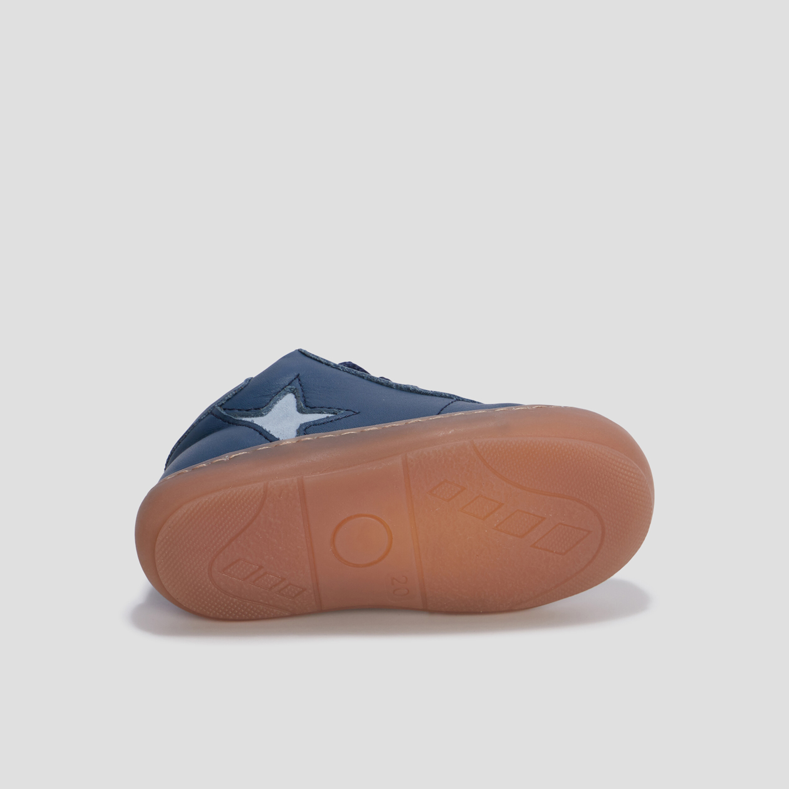 Bottillons zippés en cuir bleu bébé garçon