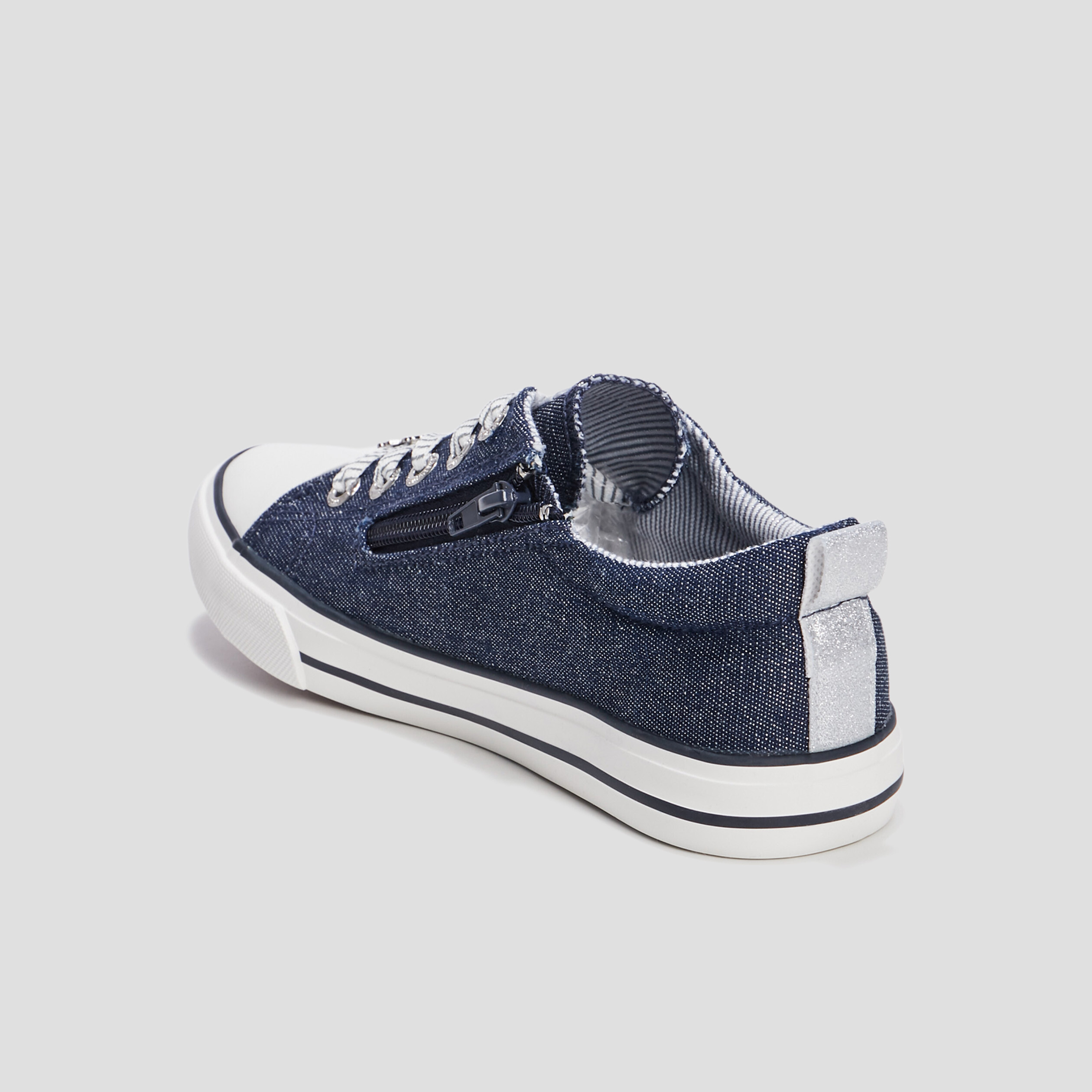 tennis en toile a lacets lulucastagnette bleu fille Tennis en toile à lacets LuluCastagnette bleu fille