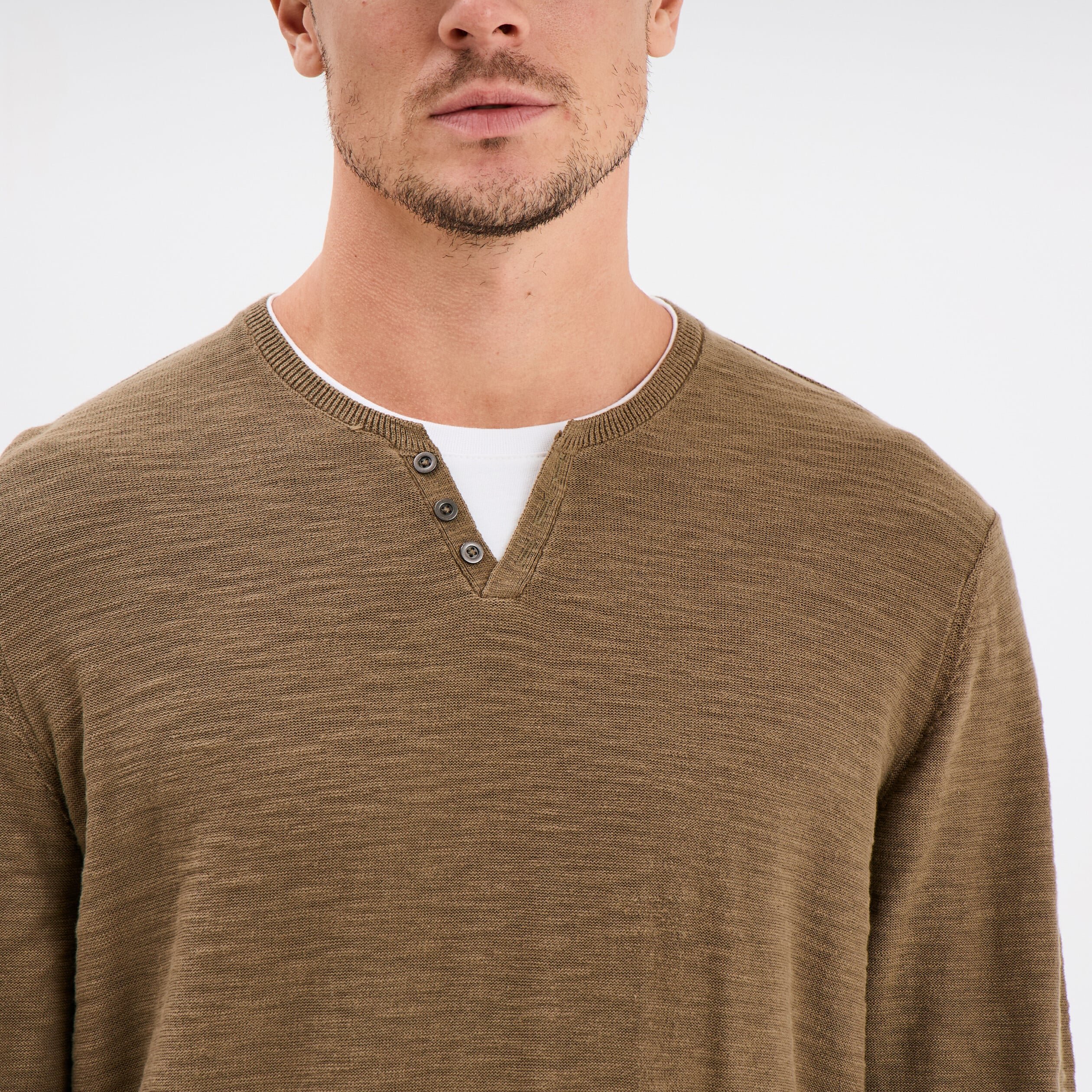 Sweat col rond Homme REG S FLAG CREW EXT Vert Sauge