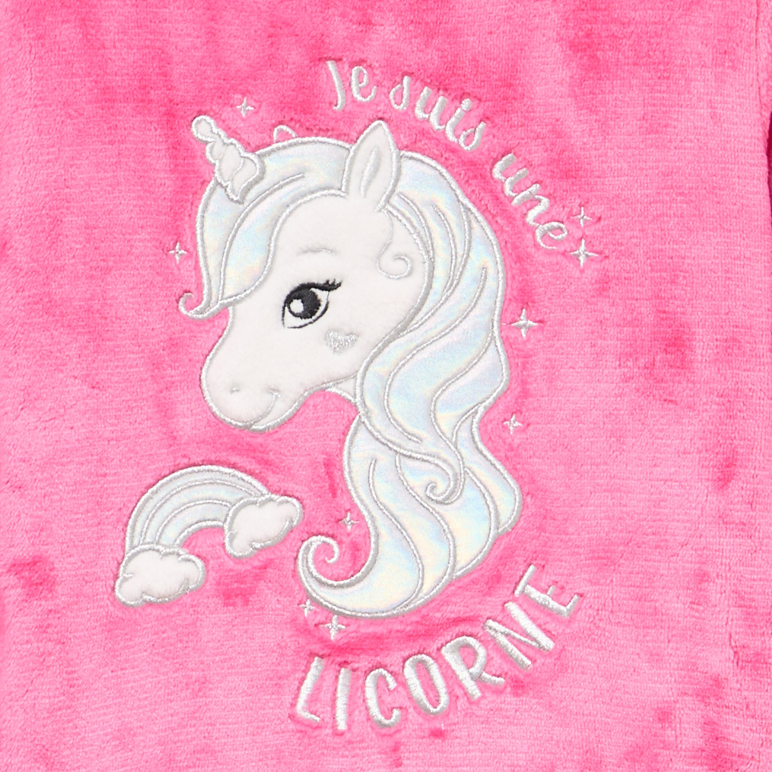 Ensemble pyjama effet velours pièces rose fushia fille La Halle