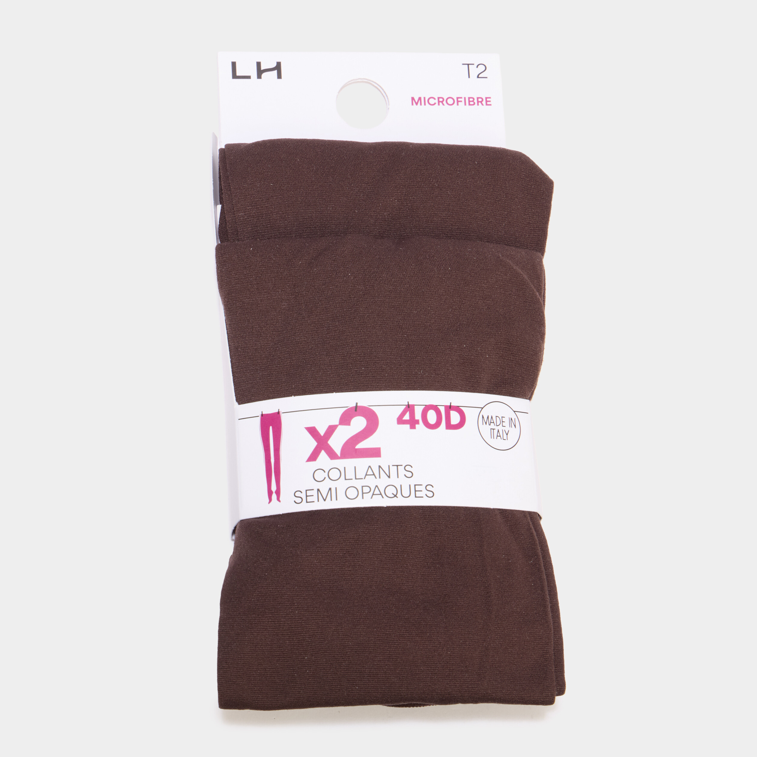 Lot 2 collants 40D marron femme