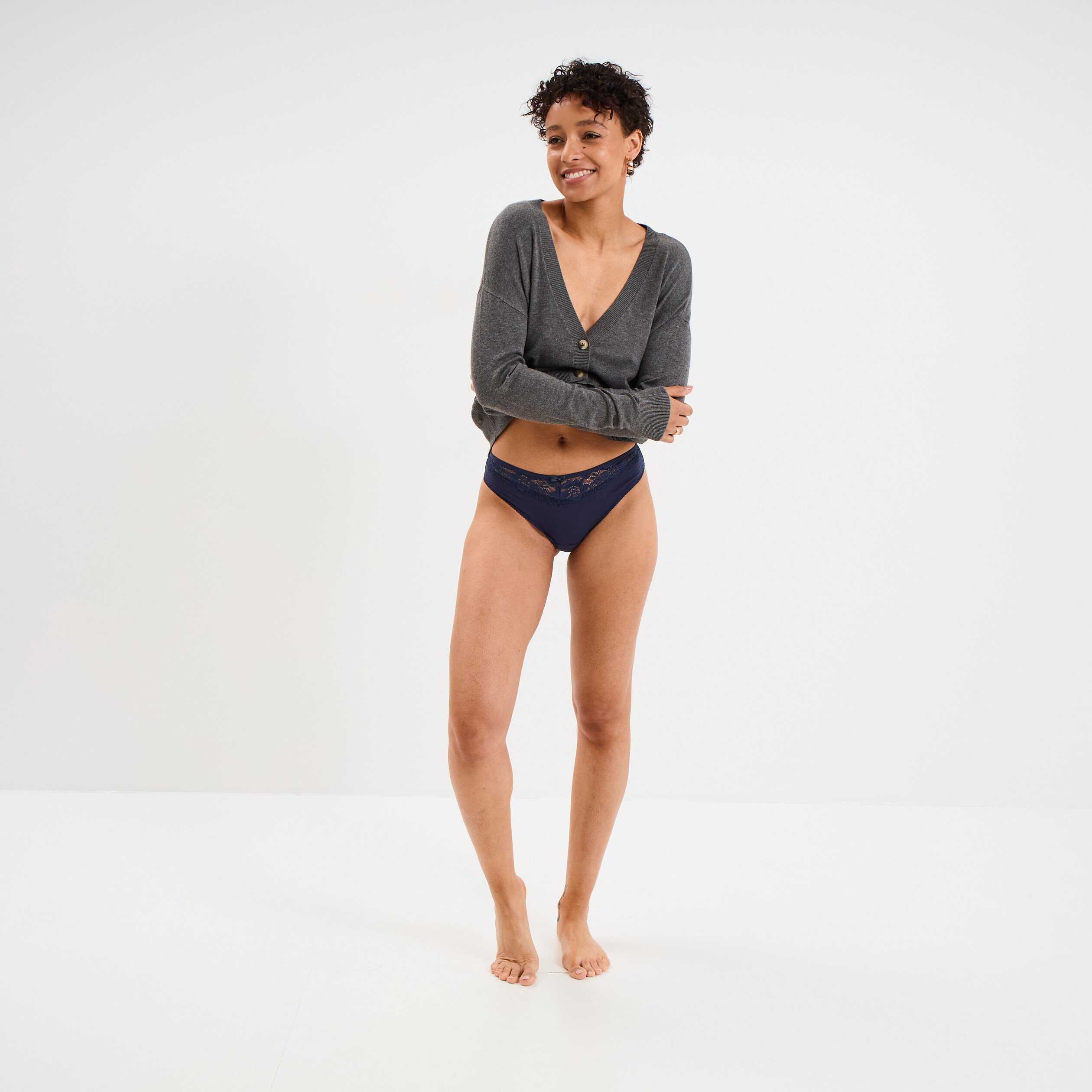 culotte en coton bleu marine femme Culotte en coton bleu marine femme
