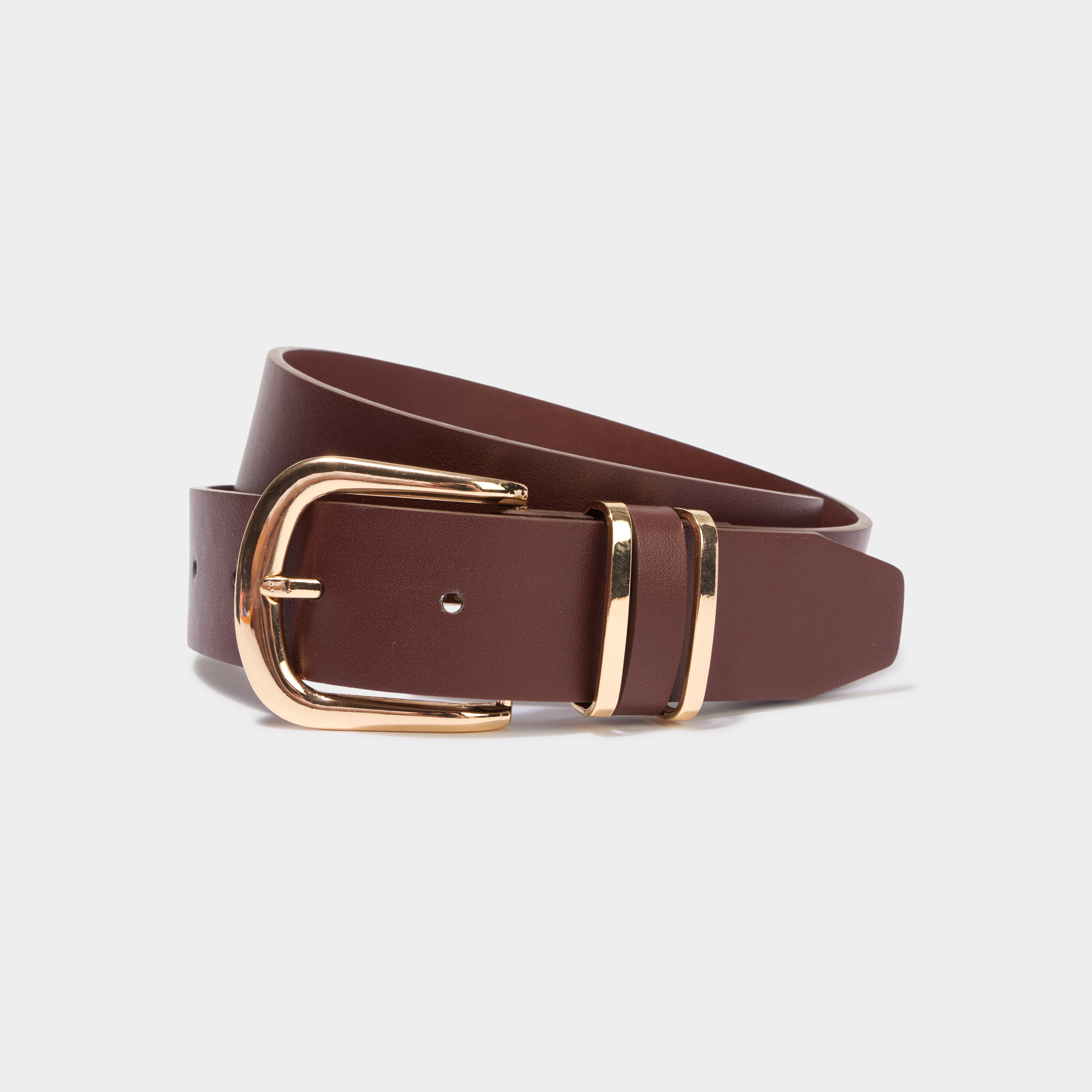Ceinture avec boucle marron fonc&eacute; femme