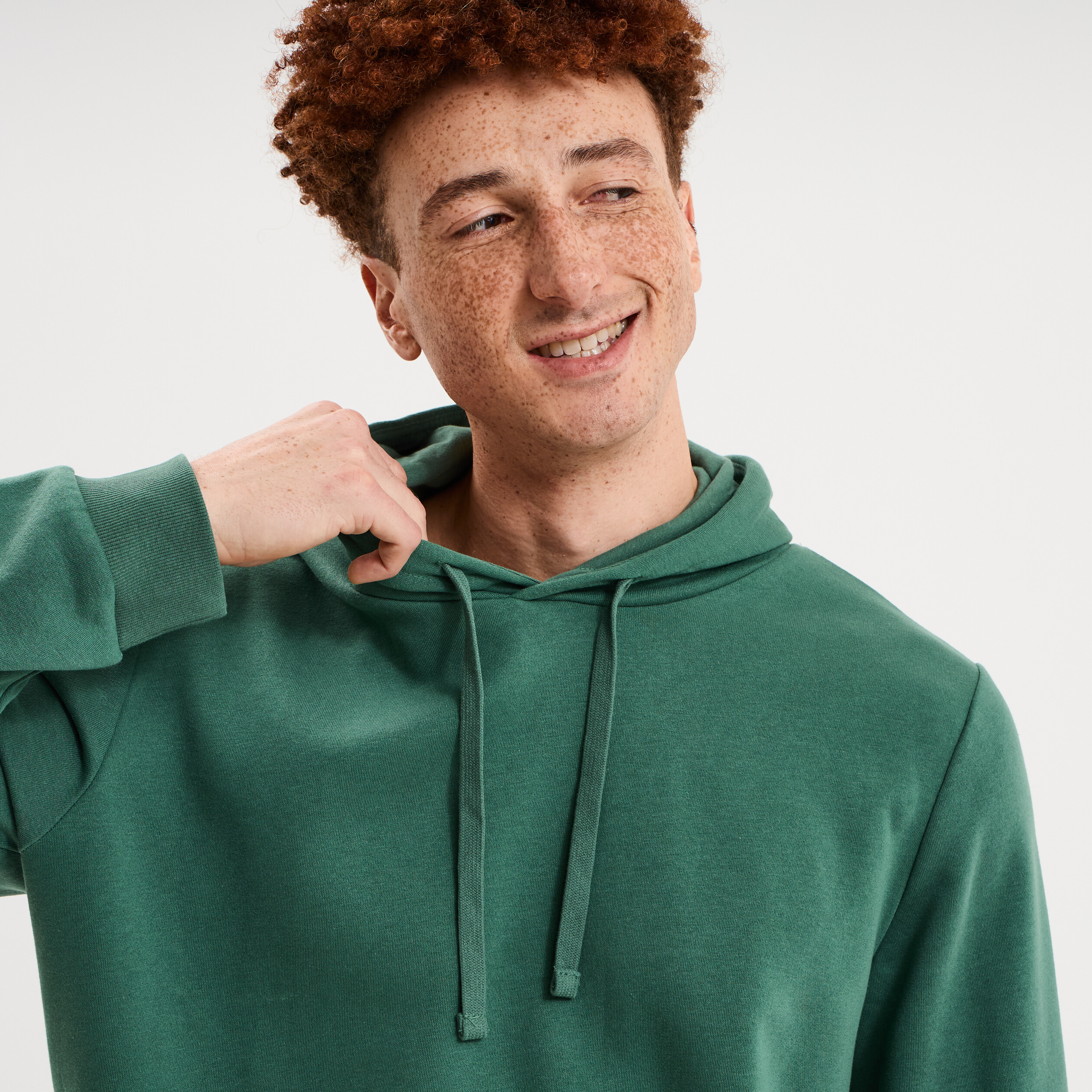 Sweat molleton &agrave; capuche hoodie vert menthe homme