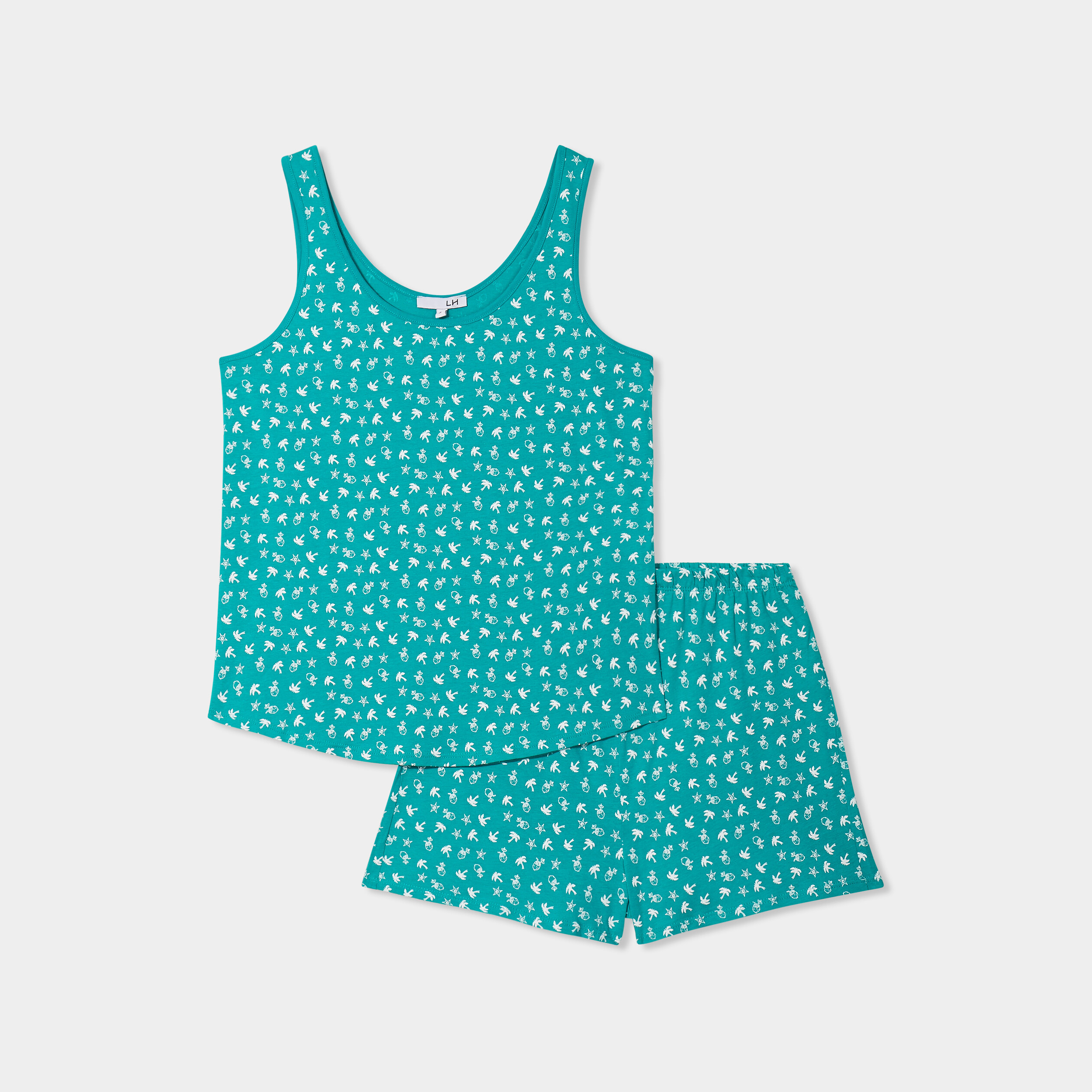 ensemble pyjama 2 pieces vert femme Ensemble pyjama 2 pièces vert femme