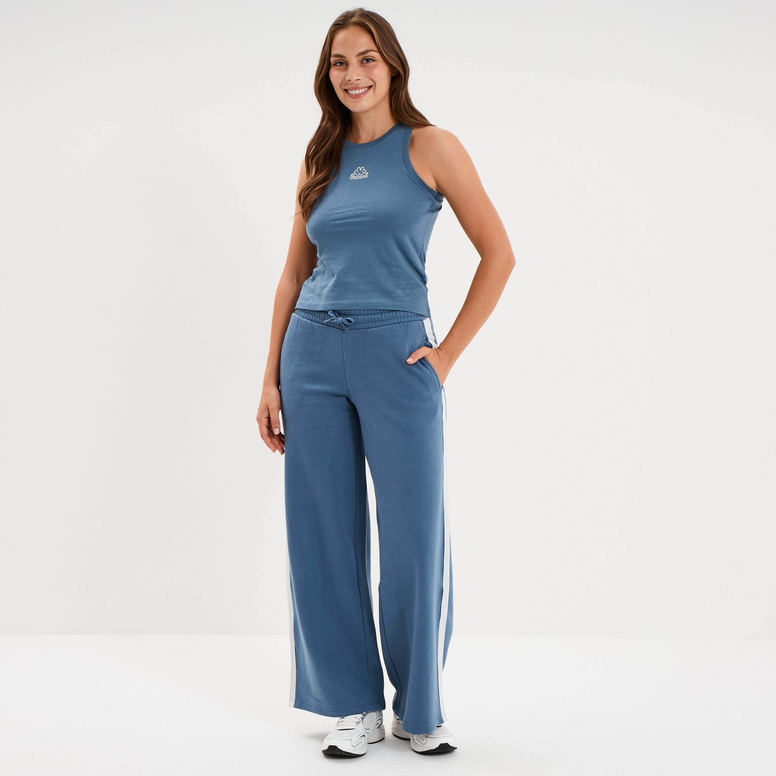 D&eacute;bardeur col rond coton Kappa bleu femme