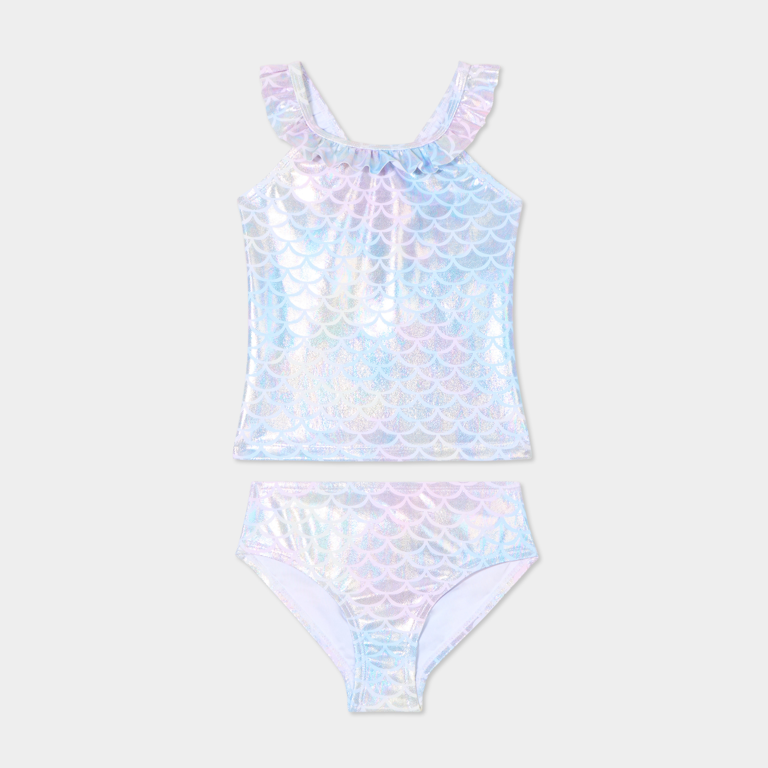 maillot de bain 2 pieces holographique vert bebef Maillot de bain 2 pièces holographique vert bébé fille