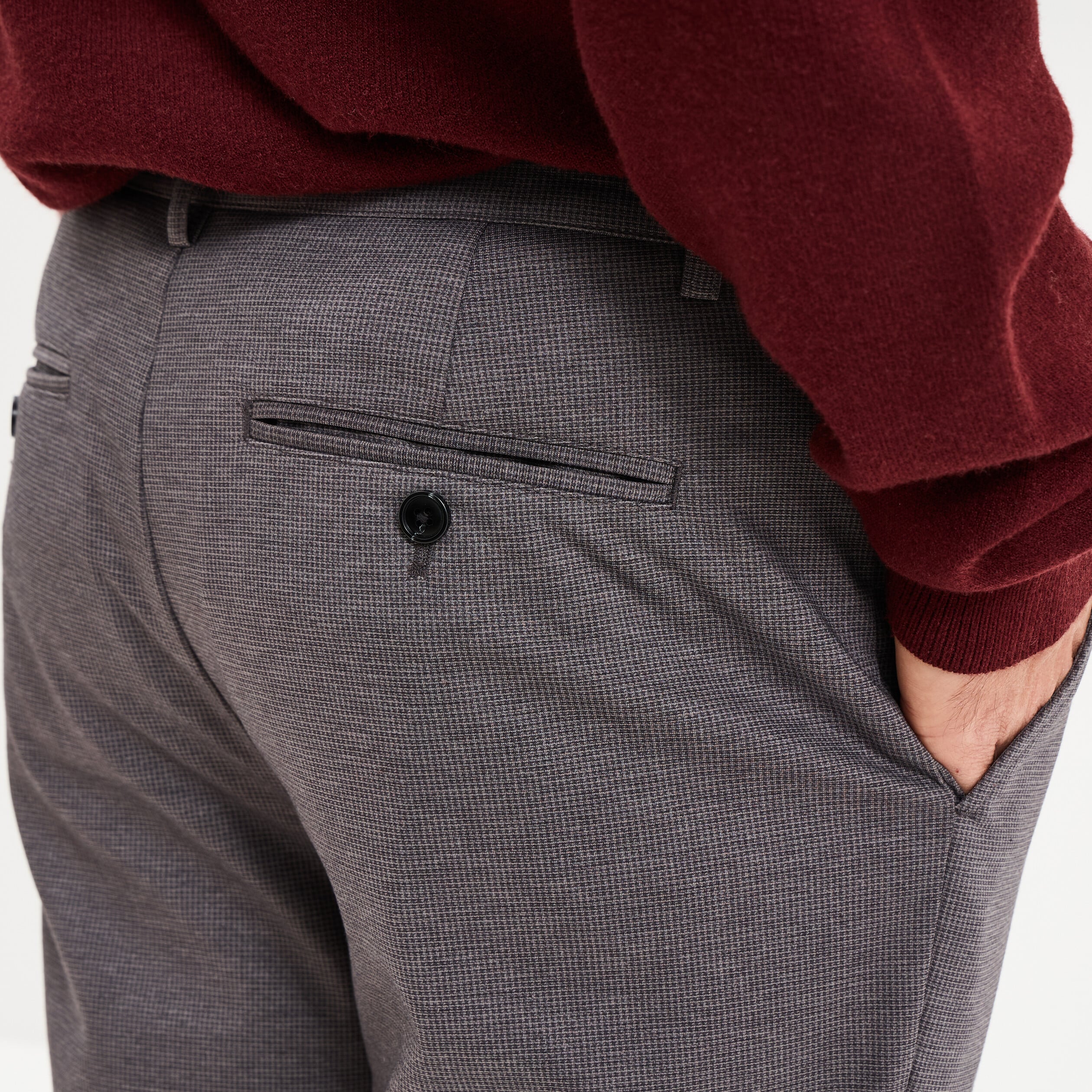 Pantalon chino slim gris homme