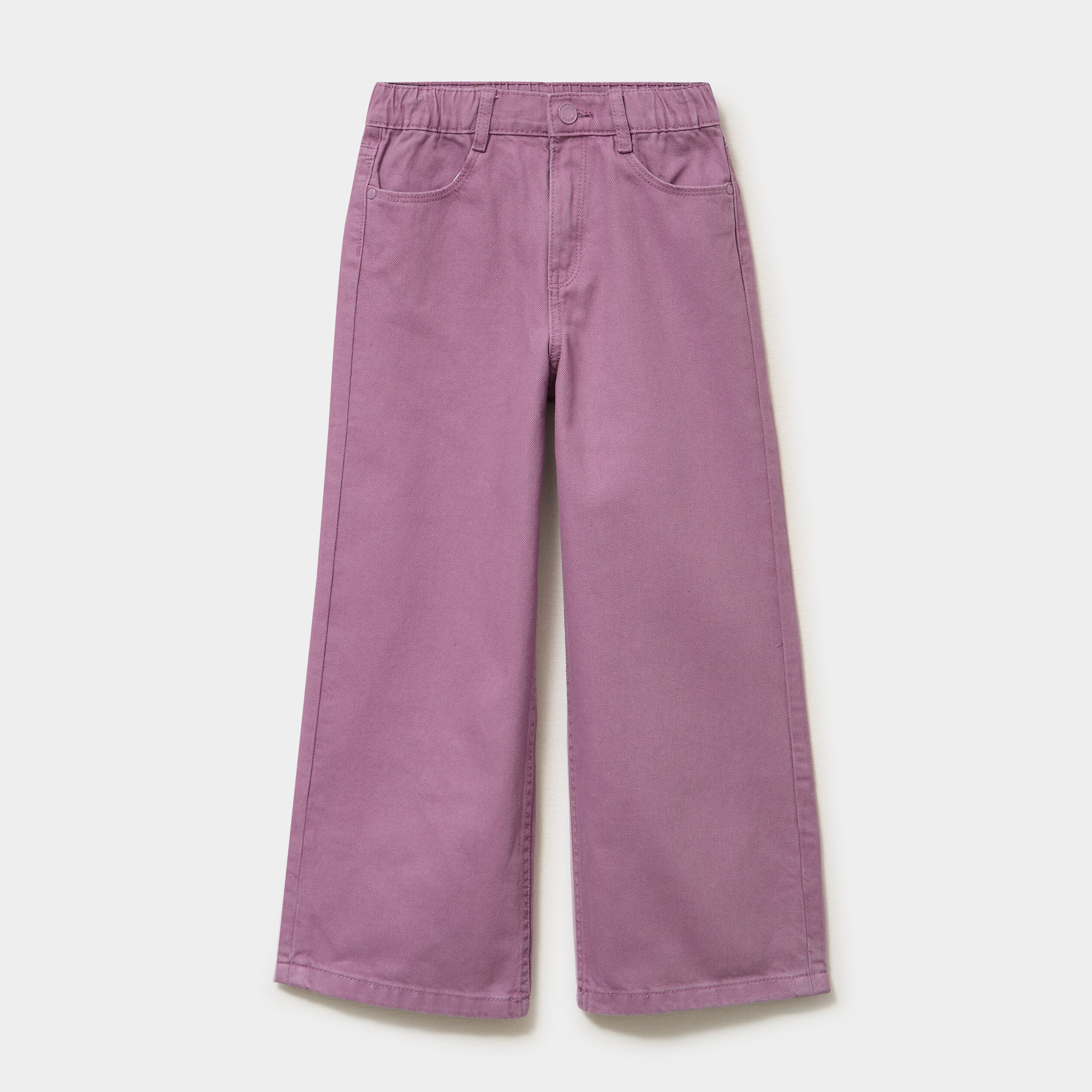 Pantalon large taille &eacute;lastiqu&eacute;e coton violet fille