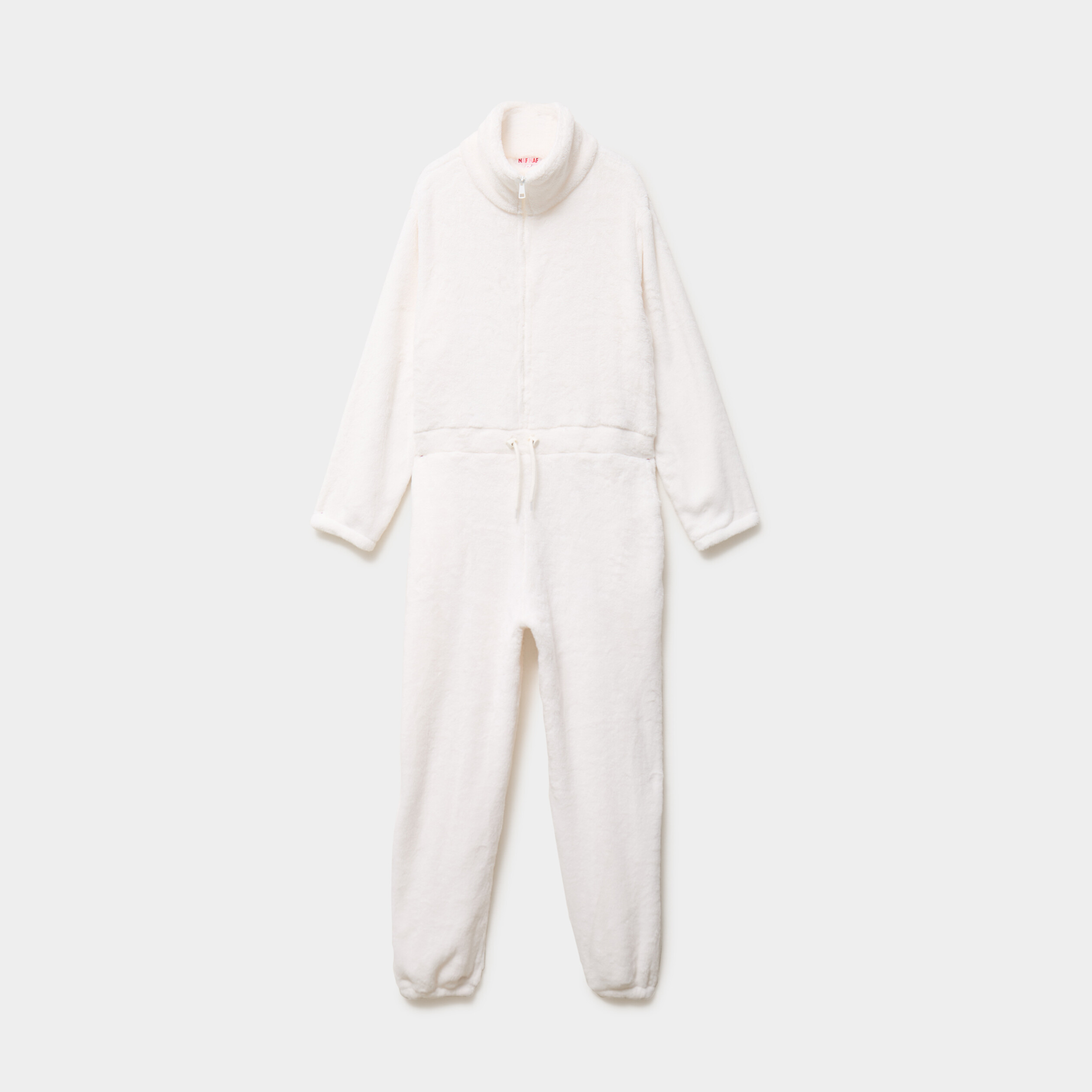 Combinaison polaire zipp&eacute;e &agrave; capuche blanc femme