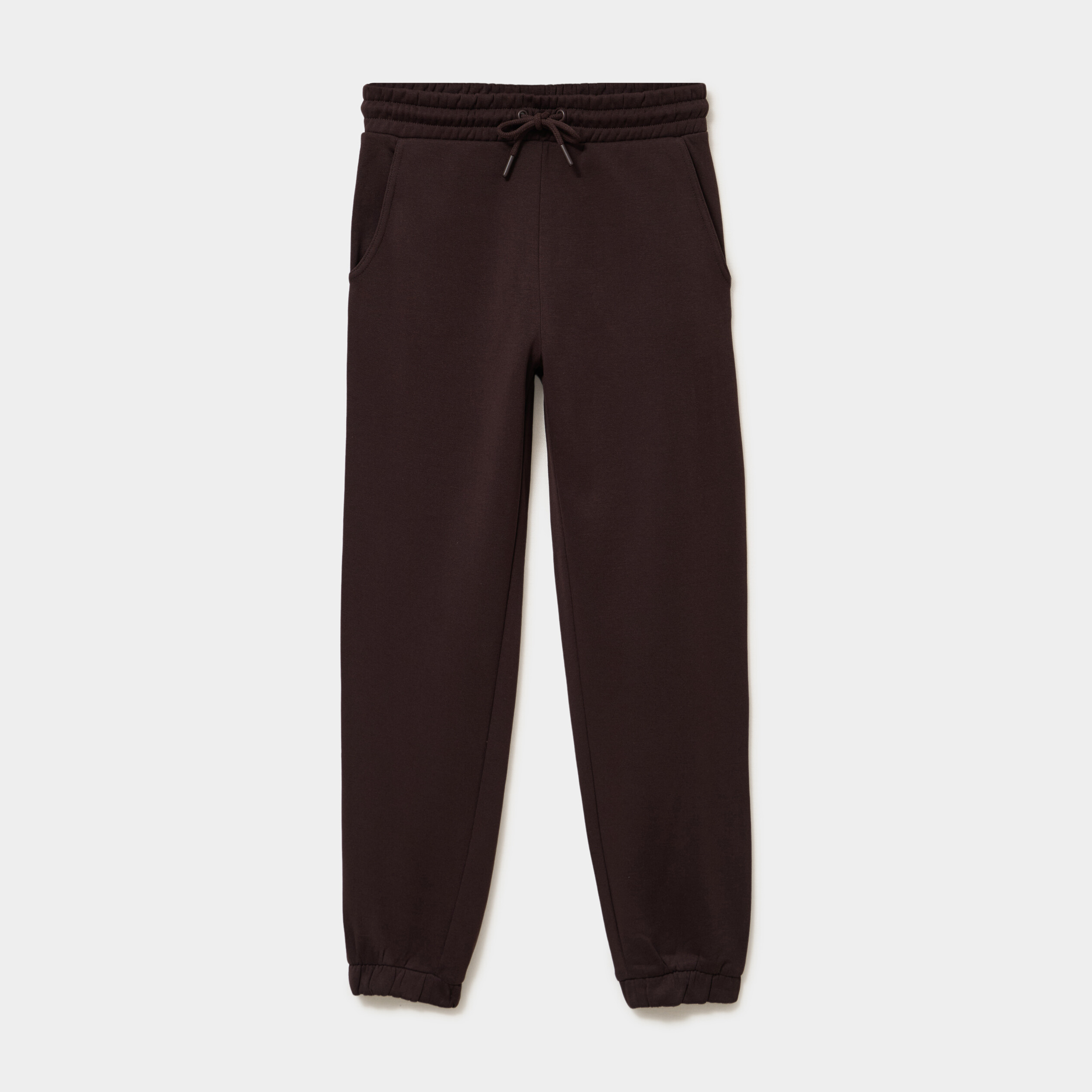 Pantalon de jogging molletonn&eacute; marron fonc&eacute; femme