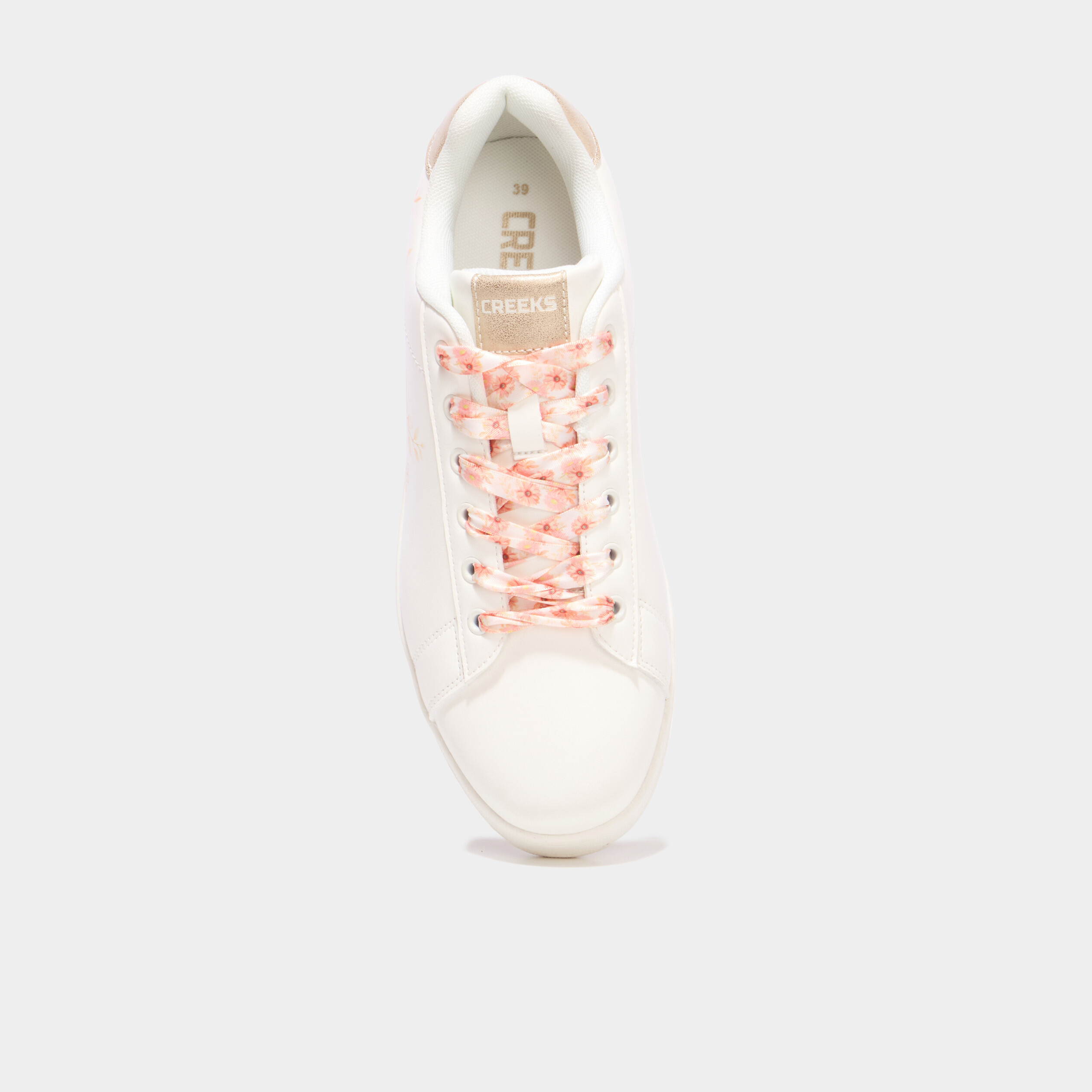 Baskets &agrave; lacets orange corail femme