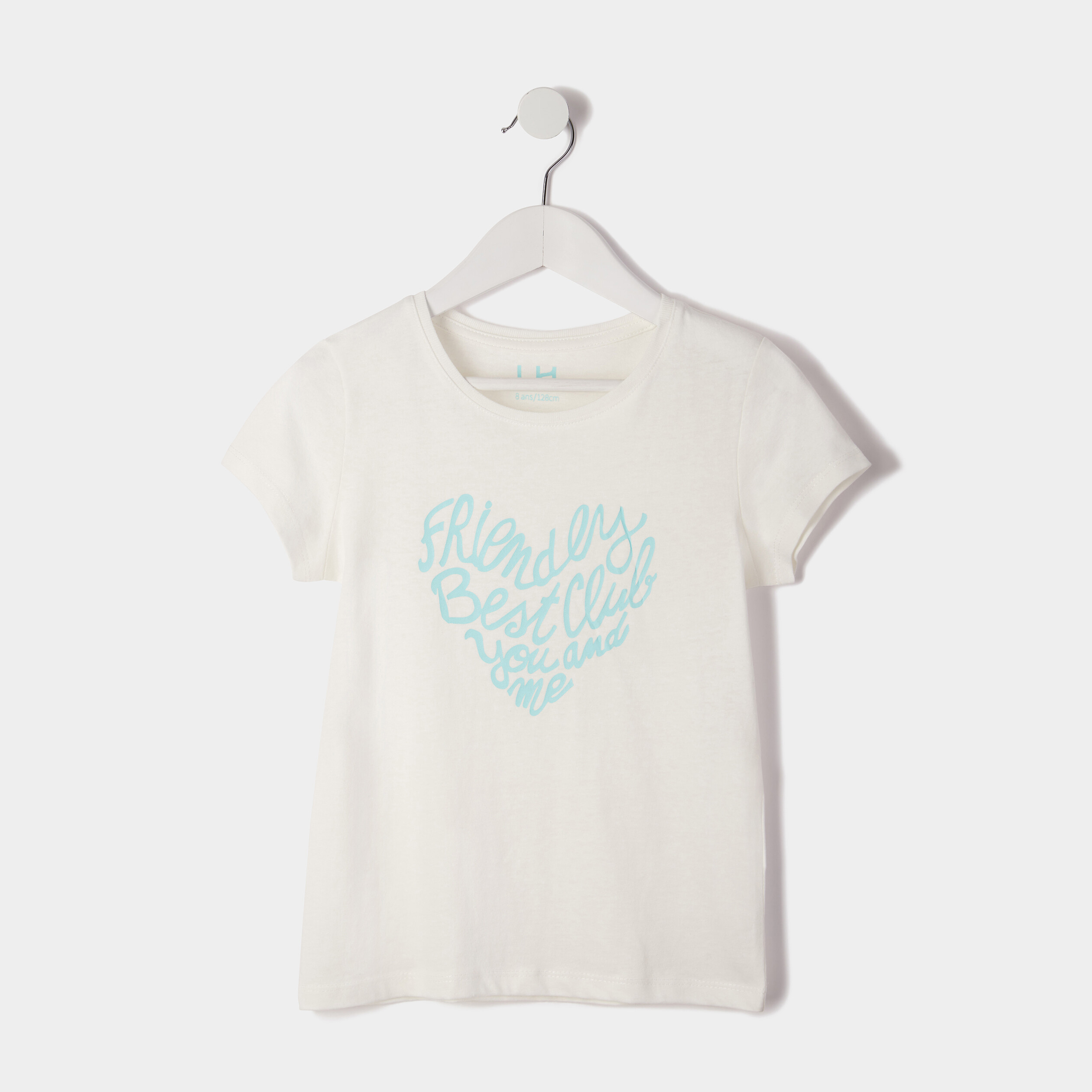 t shirt a manches courtes ecru fille T-shirt à manches courtes ecru fille