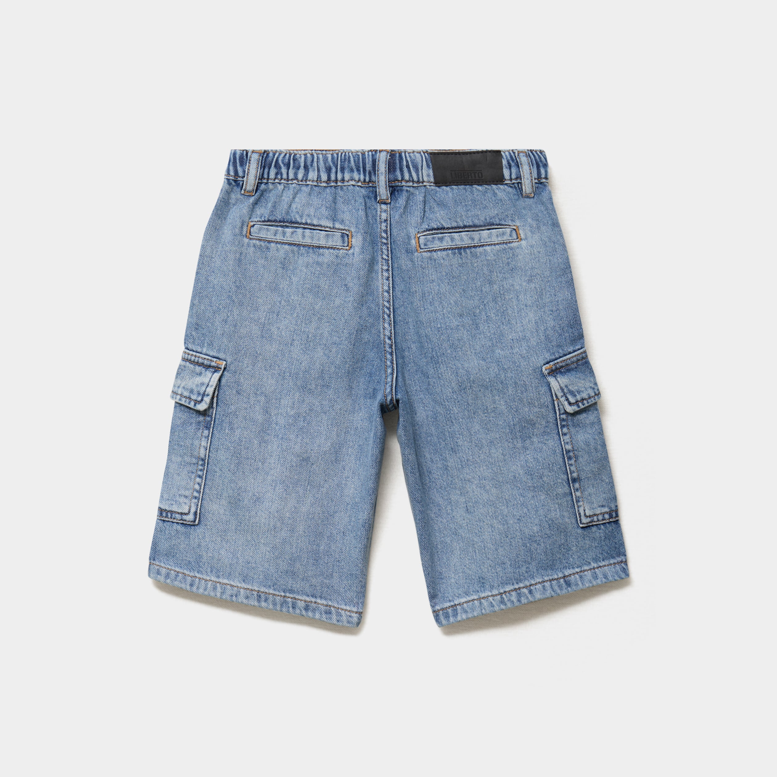 Bermuda en jean regular coton denim double stone gar&ccedil;on