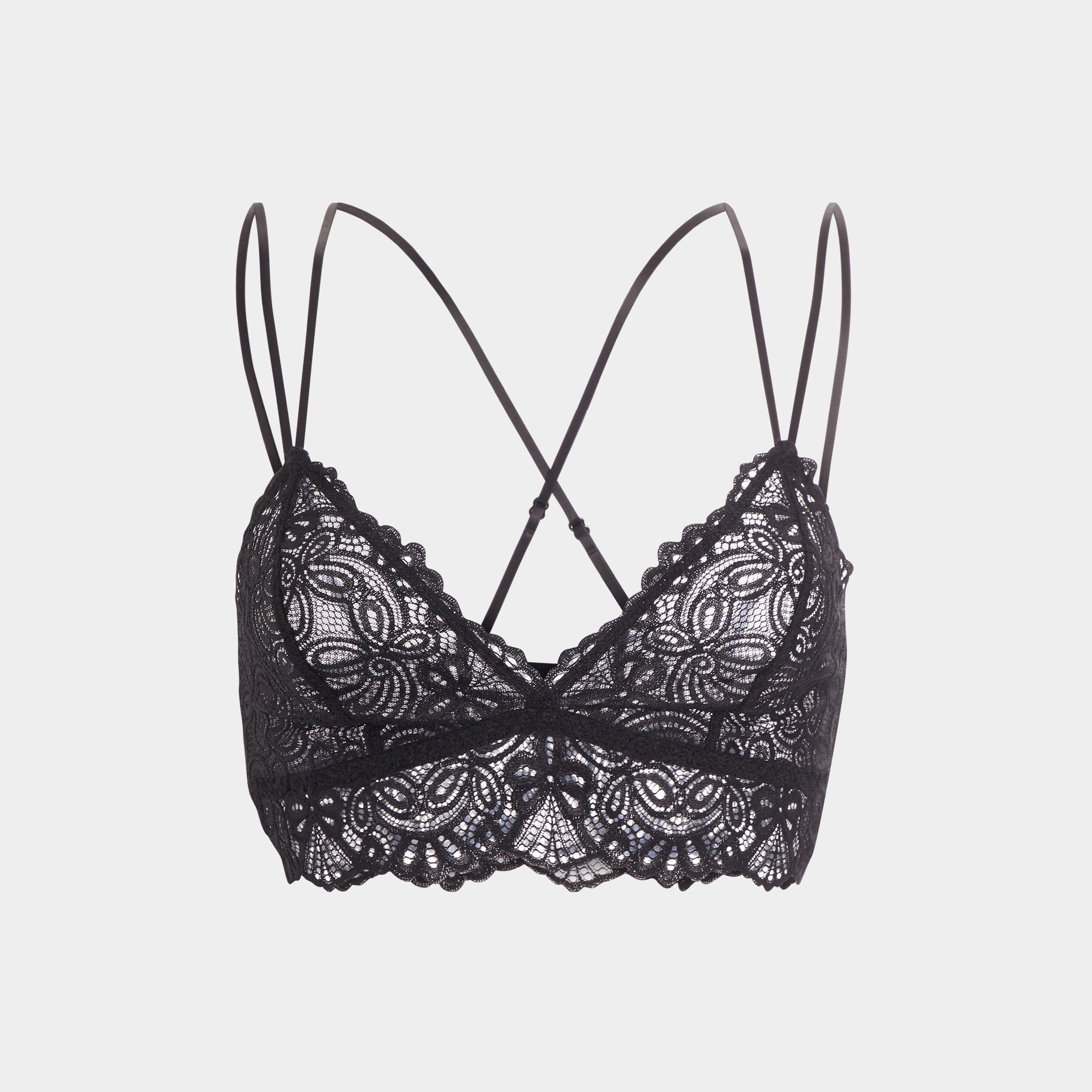 Brassière dentelle dos croisé noir femme La Halle