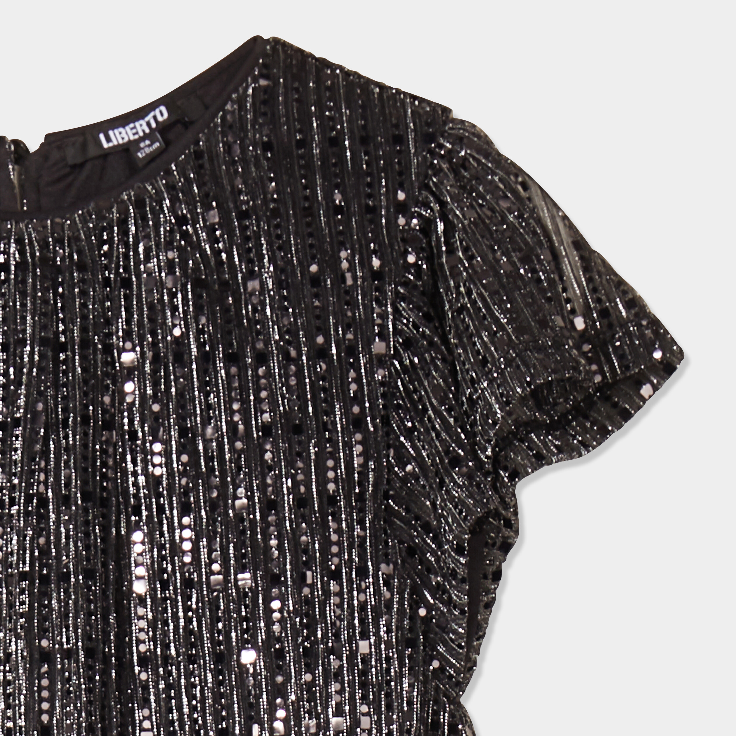 Robe paillette courte Liberto gris argent fille