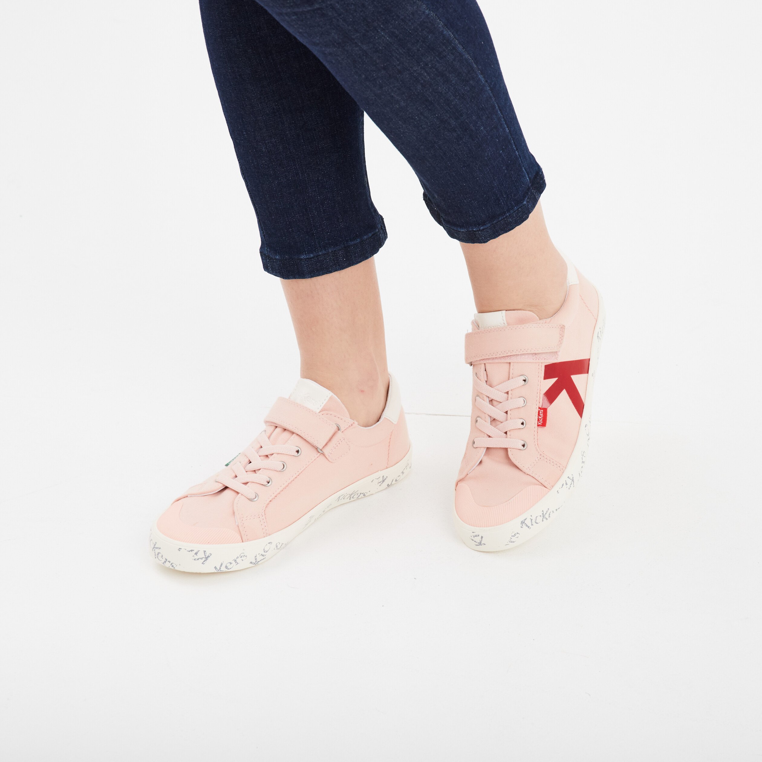 tennis basses a scratchs kickers gody rose fille Tennis basses à scratchs Kickers Gody rose fille