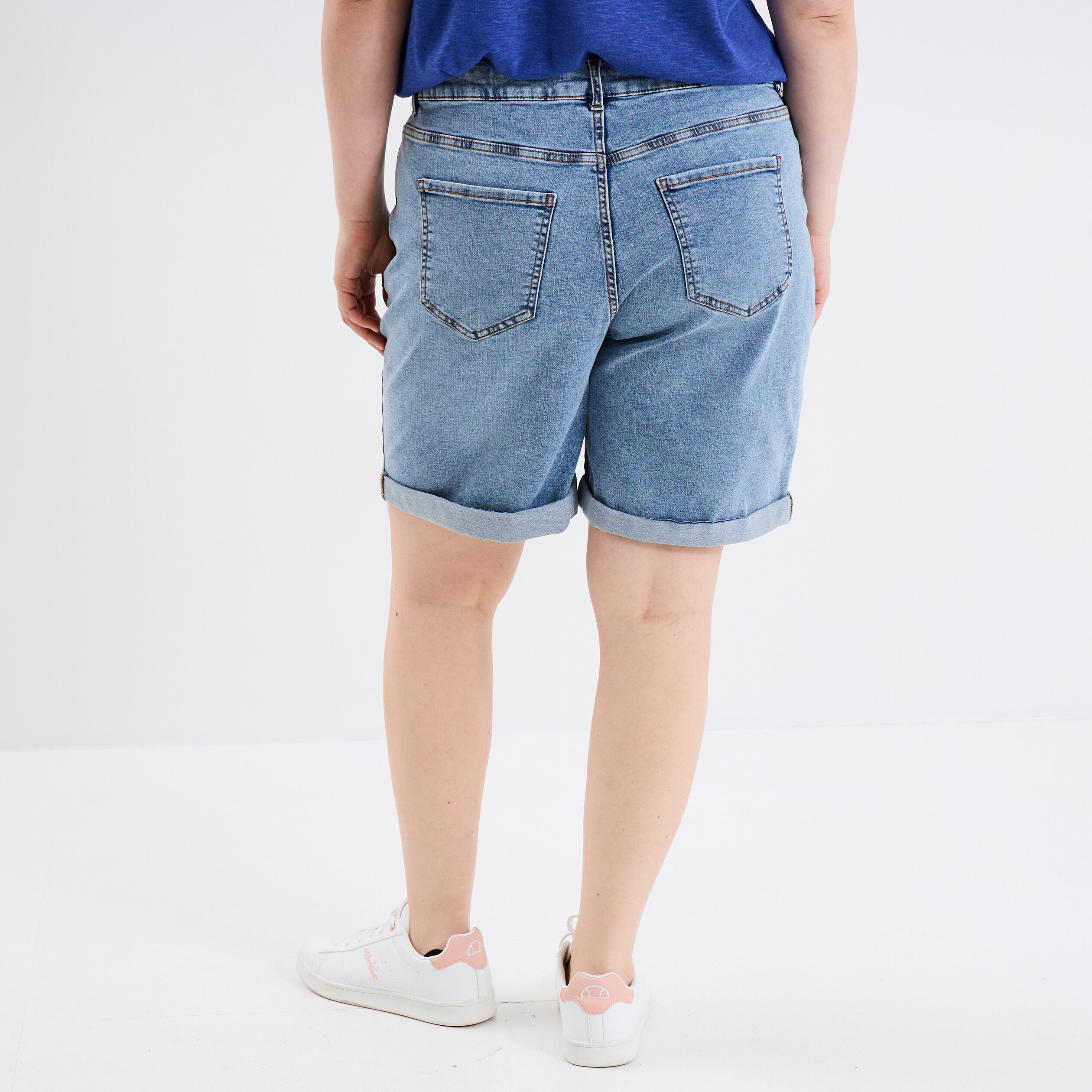 short en jean large 5 poches denim double stone femmegt Short en jean large 5 poches denim double stone femme grande taille