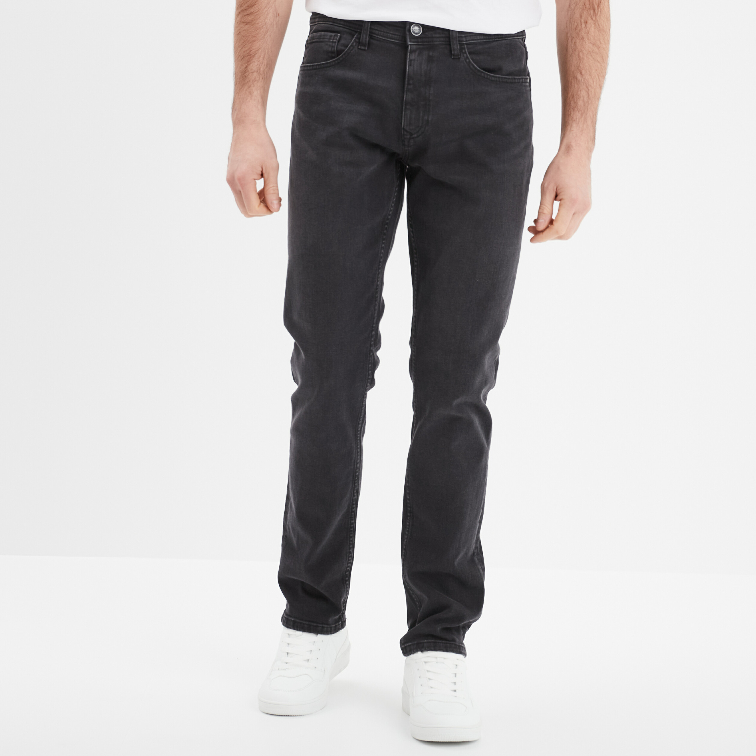 Jeans denim straight 5 poches denim noir homme