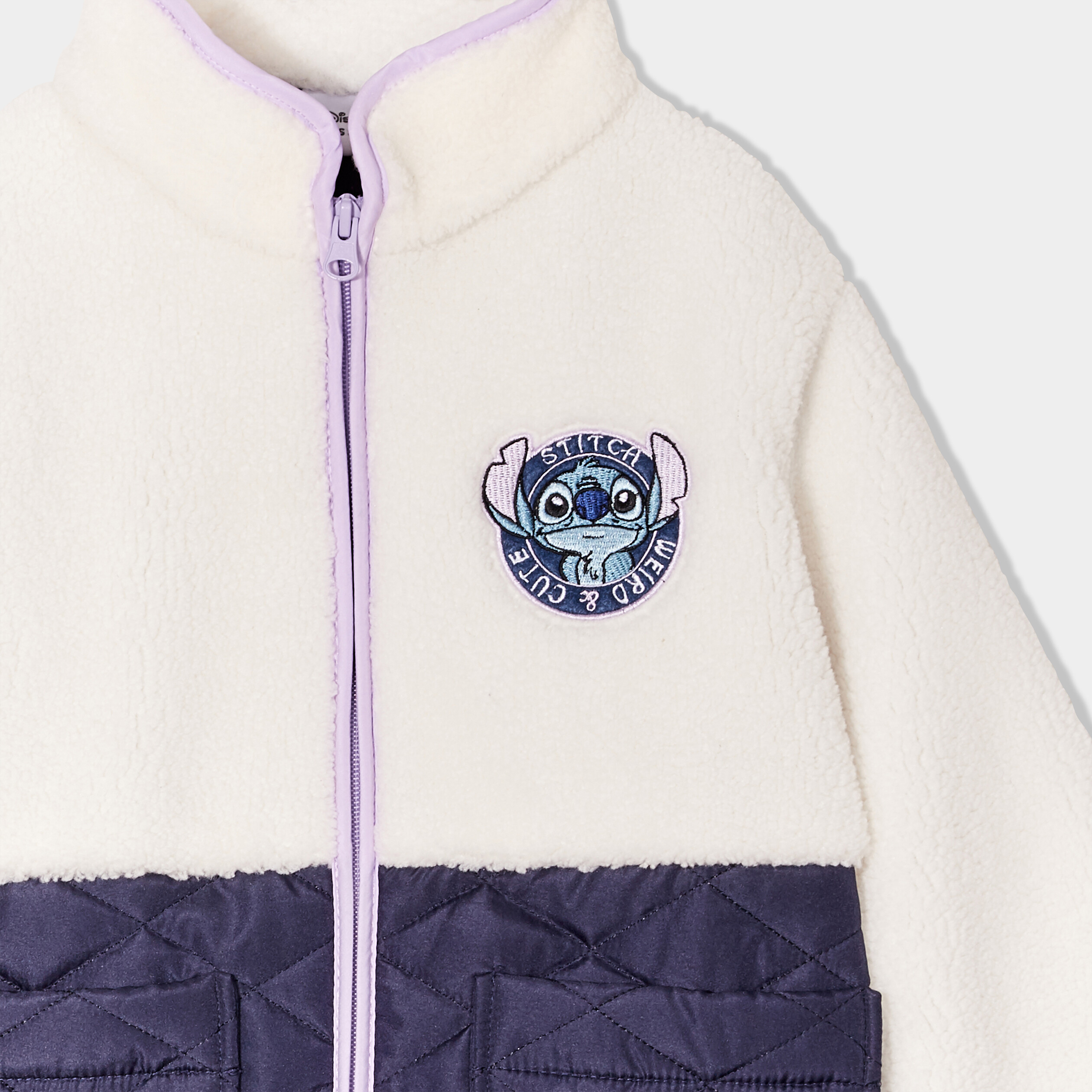 Veste matelassee aspect mouton Stitch multicolore fille La Halle