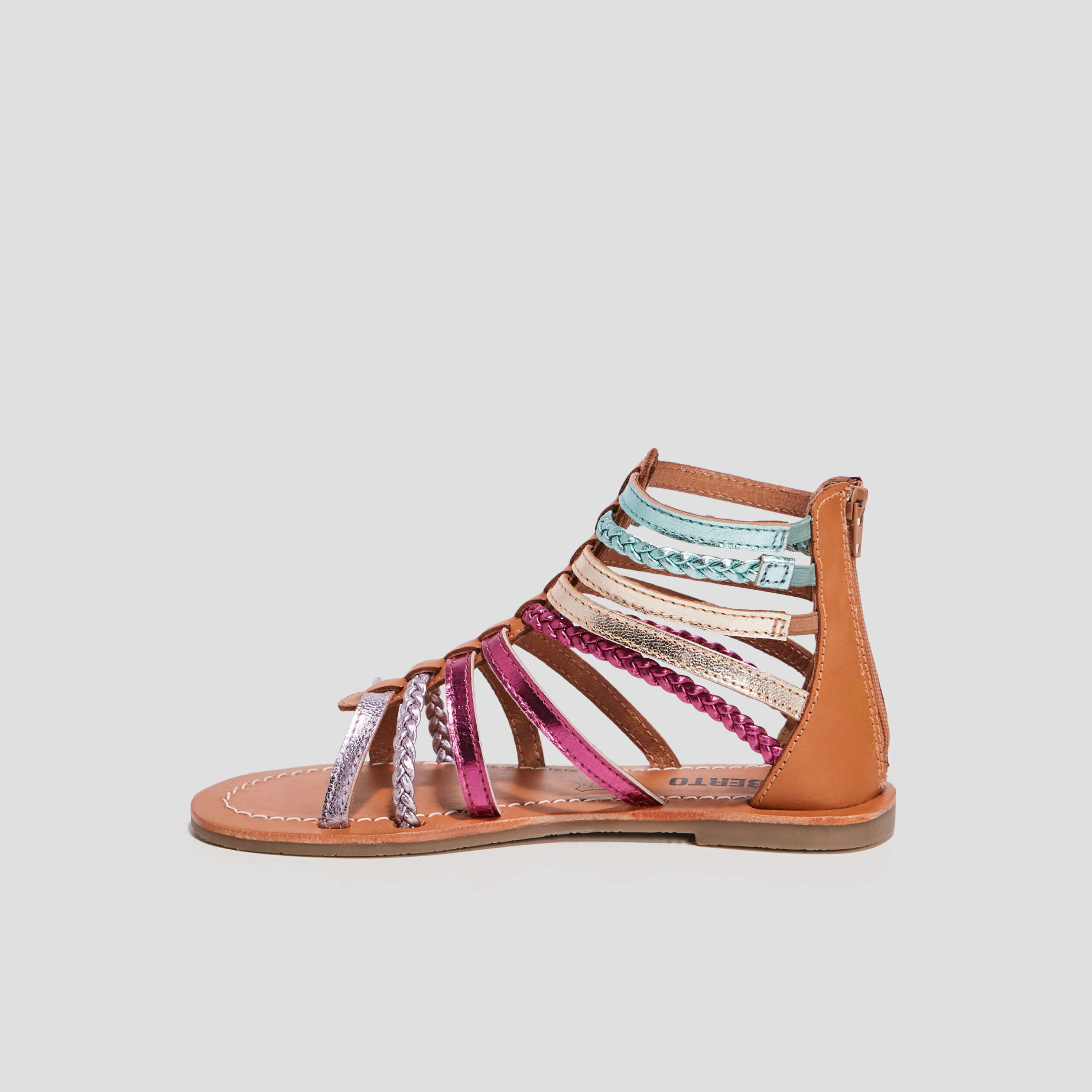 sandales spartiates en cuir multicolore fille Sandales spartiates en cuir multicolore fille