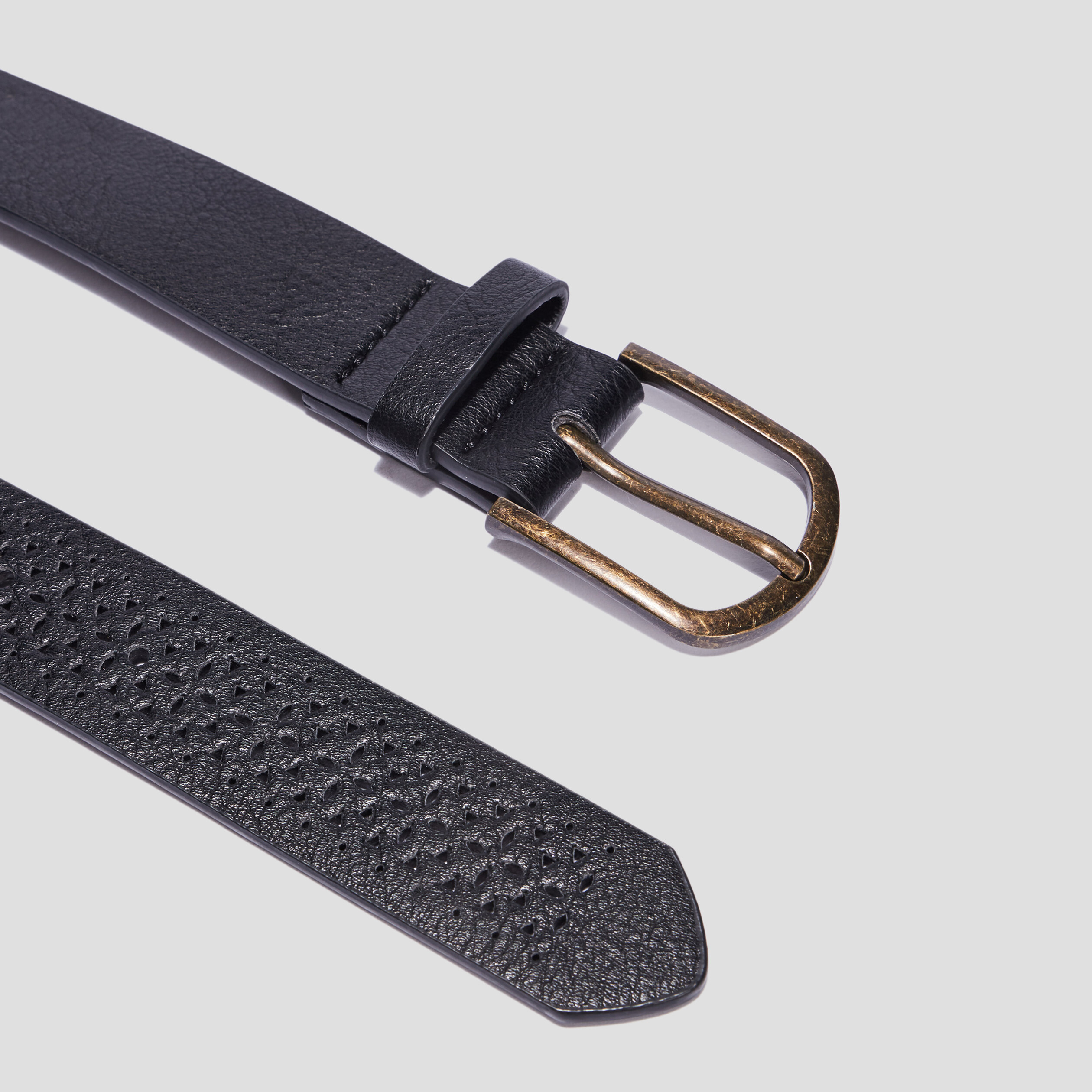 Ceinture perfor&eacute;e noir femme