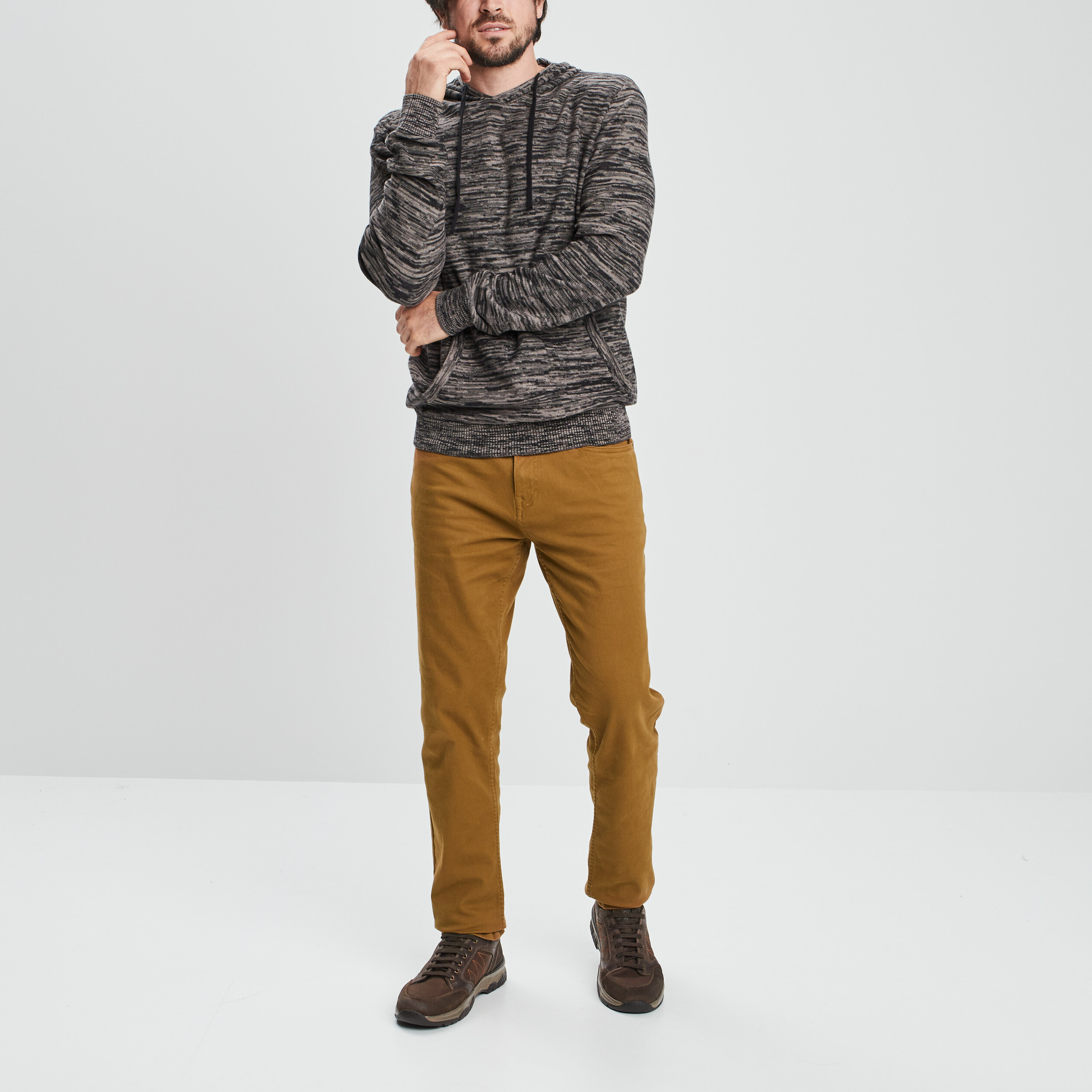 pull a capuche taupe homme Pull à capuche taupe homme