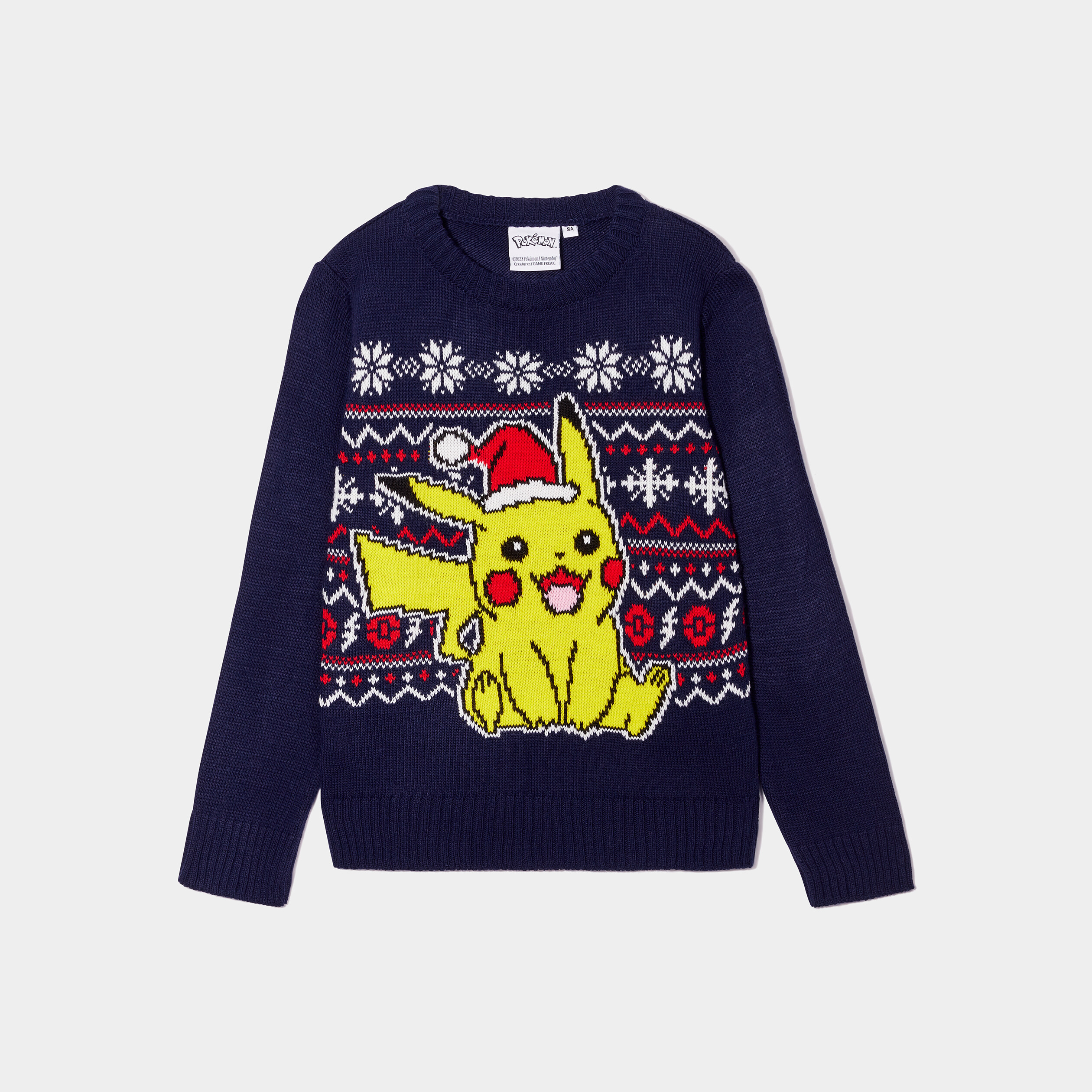 pull col rond pokemon pikachu bleu marine garcon Pull col rond Pokémon Pikachu bleu marine garçon