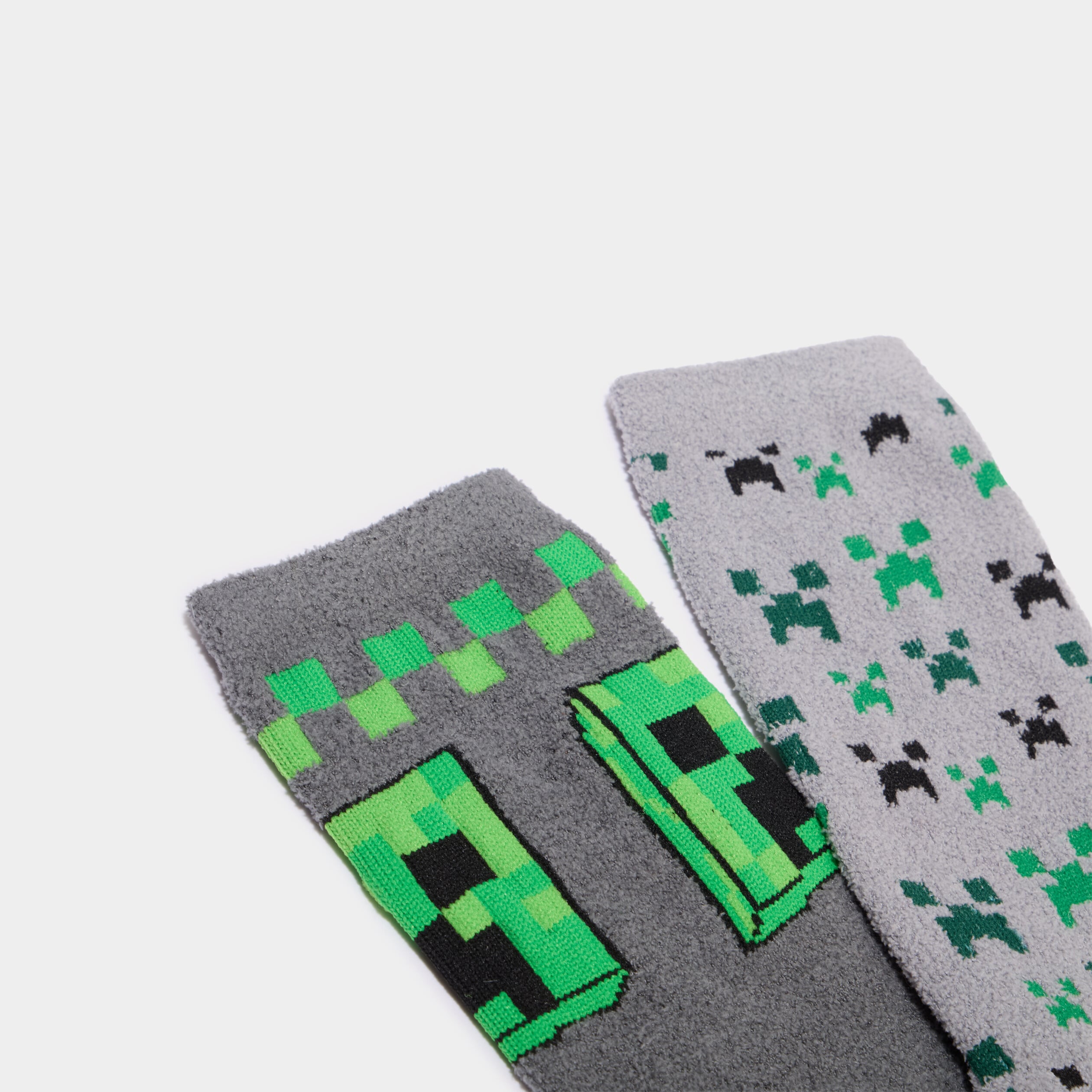 Lot 2 paires chaussettes Minecraft vert gar&ccedil;on