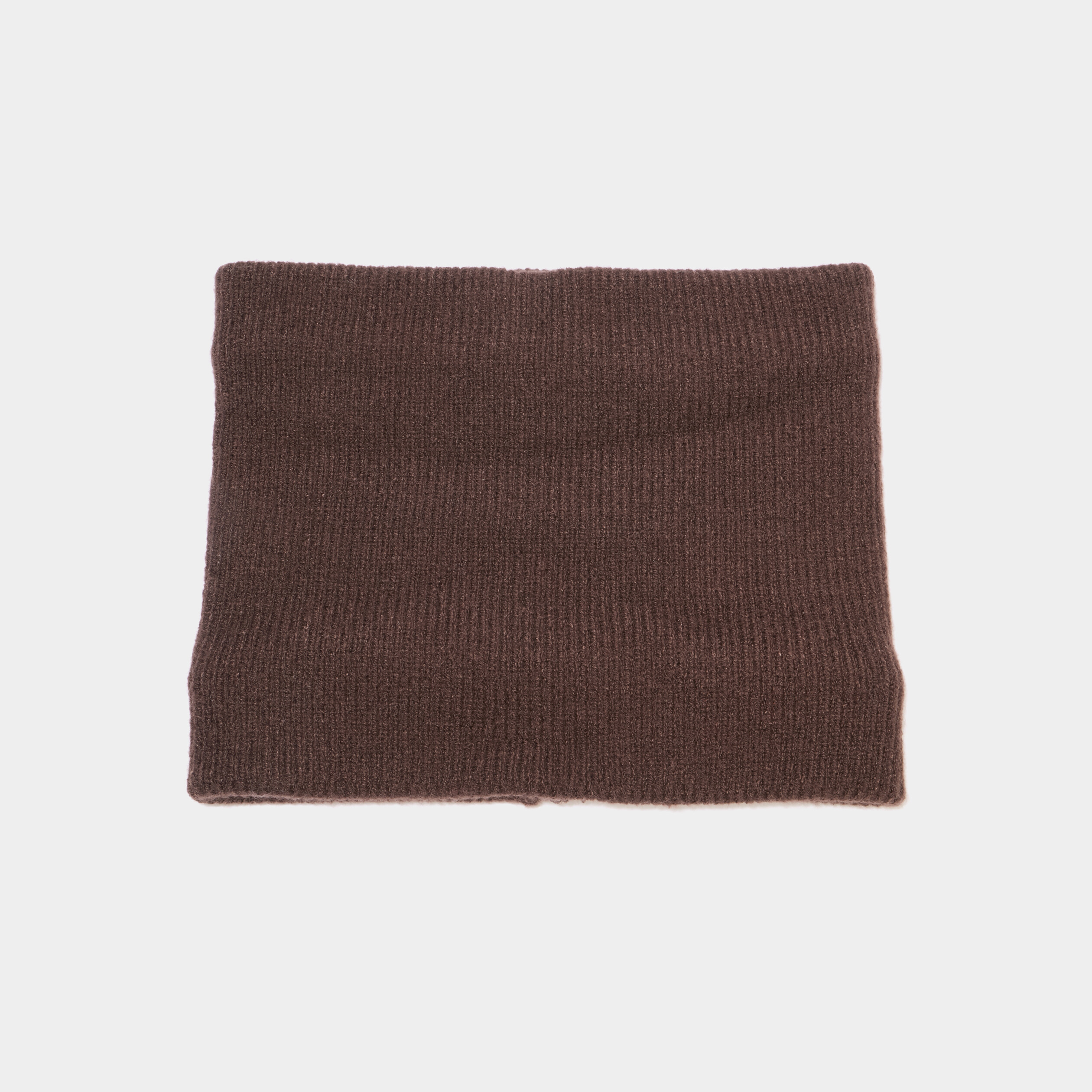 Tour de cou tricot&eacute; doubl&eacute; marron fonc&eacute; homme
