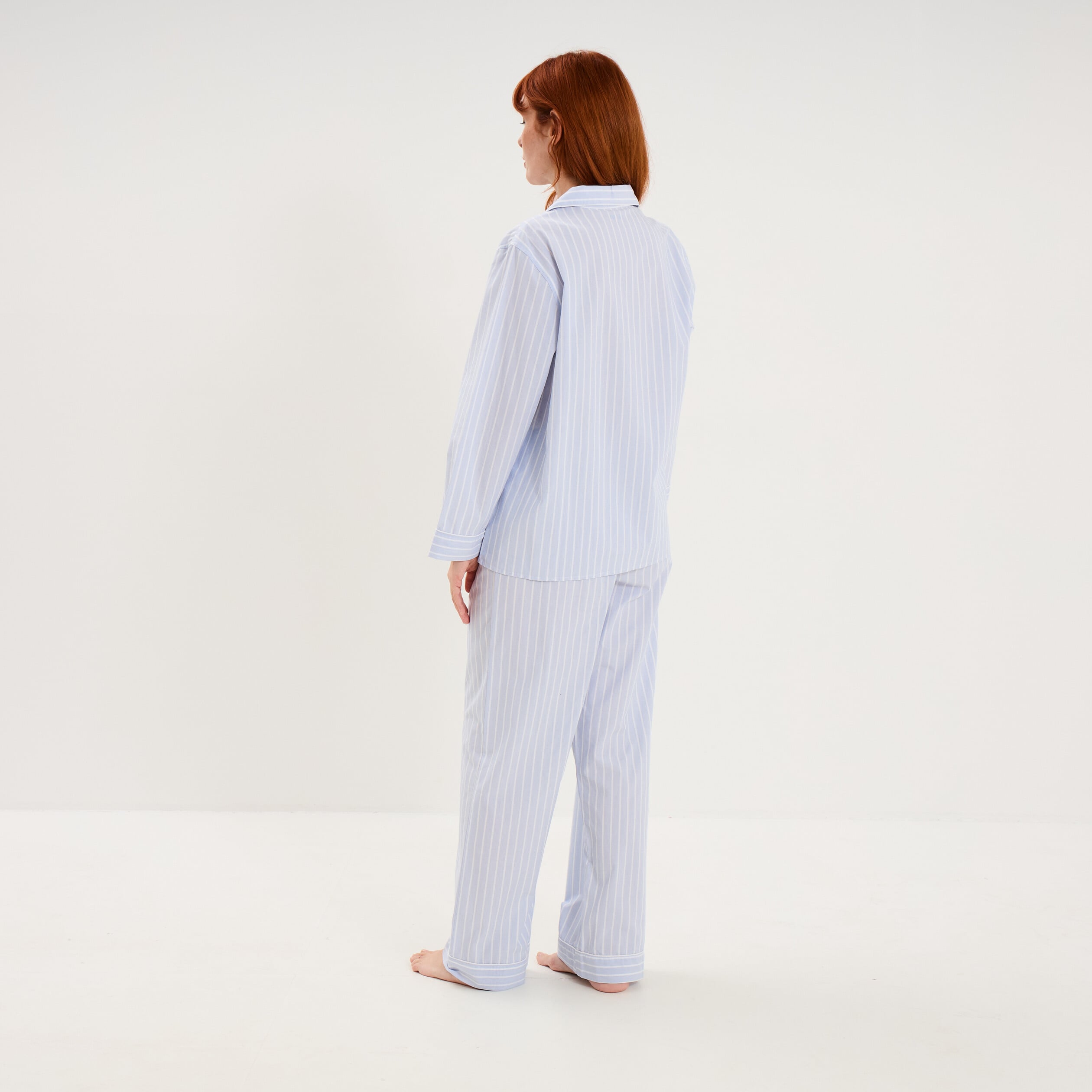 Ensemble pyjama chemise manches longues ecru femme