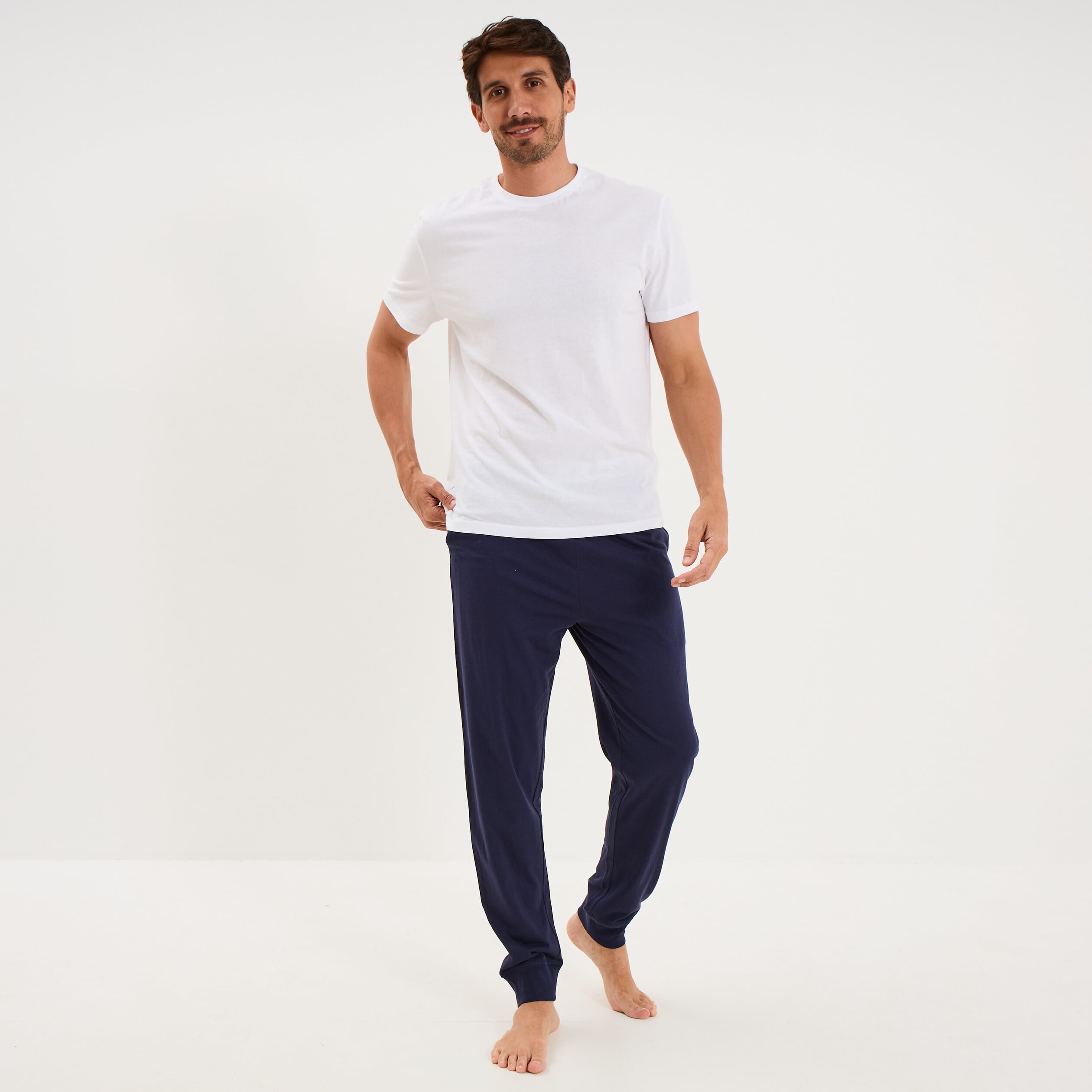Lot 2 pantalons de pyjama coton bleu homme