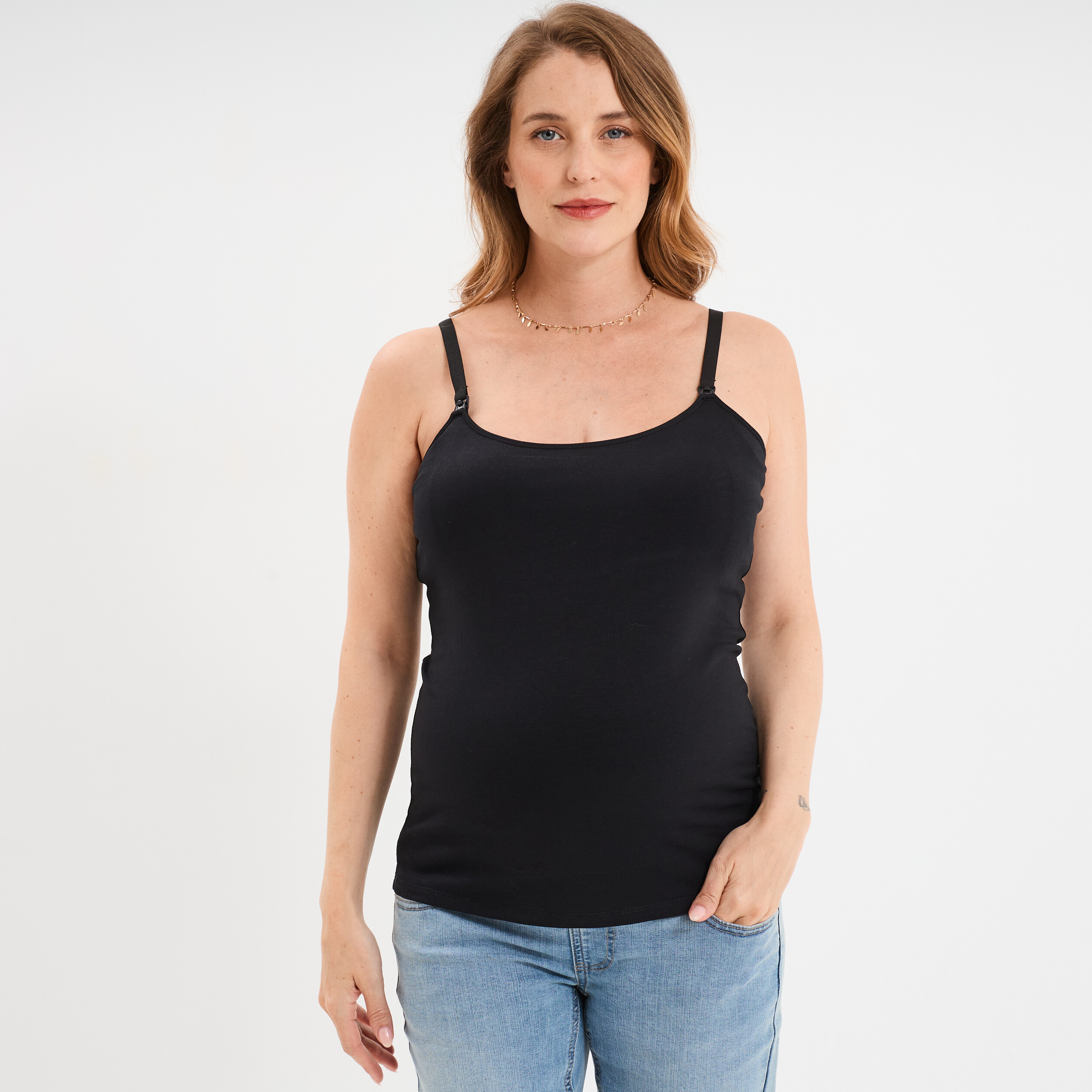 debardeur allaitement brassiere integree noir femmemater Débardeur allaitement brassière intégrée noir femme maternité