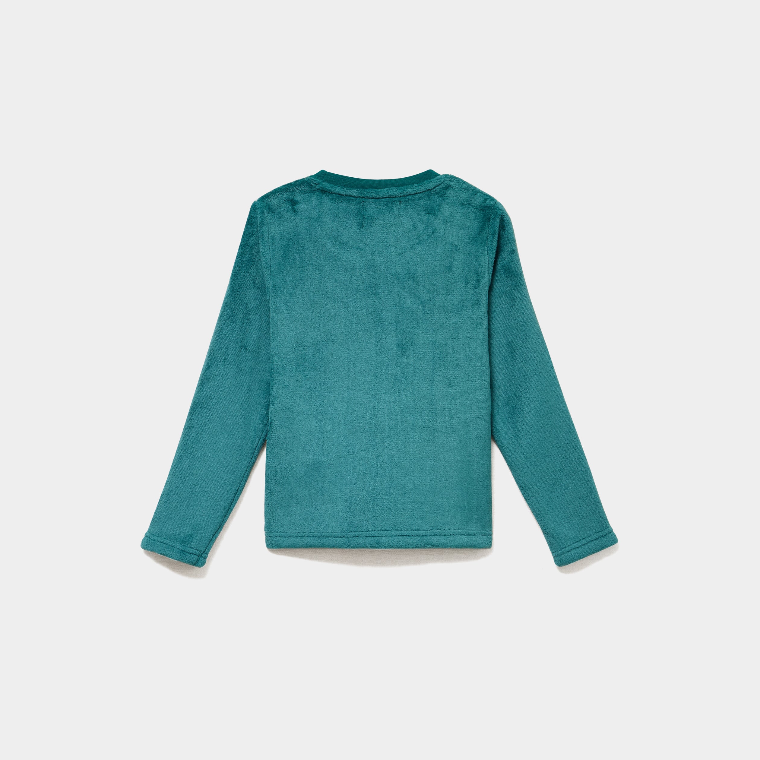 Ensemble pyjama t-shirt pantalon velours vert &eacute;meraude gar&ccedil;on